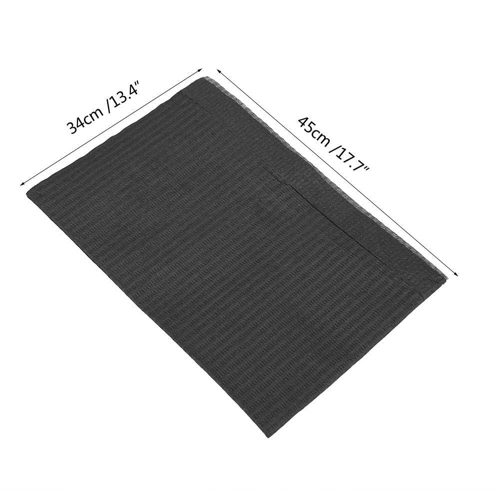 Dental Bib, Tattoo Underlay, 3-Layer Waterproof Disposable Paper Tablecloth Accessories, 45 x 33 cm (50, Black) 50 - Image 4