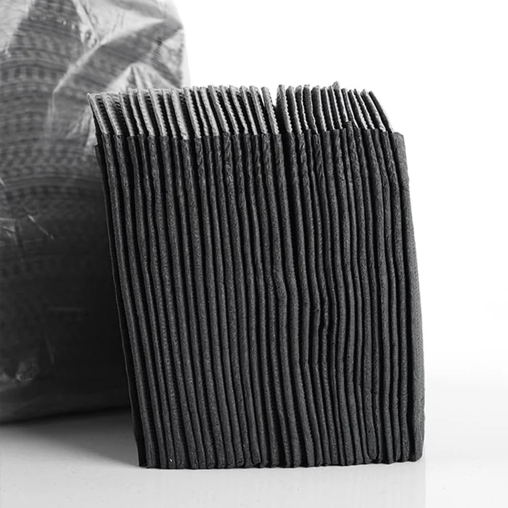 Dental Bib, Tattoo Underlay, 3-Layer Waterproof Disposable Paper Tablecloth Accessories, 45 x 33 cm (50, Black) 50 - Image 9