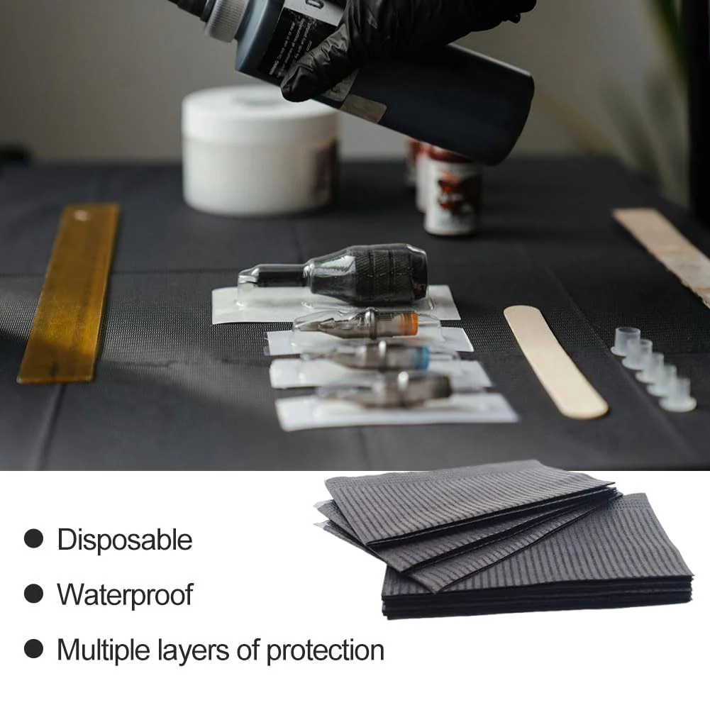 Dental Bibs, Tattoo Bibs, Tattoo Pads, Tattoo Tablecloths, Dental Bibs, Disposable Clean Pad for Tattoo Applications, Table Covers for Nail Salon, 33 cm x 45 cm, Pack of 30 - Image 6