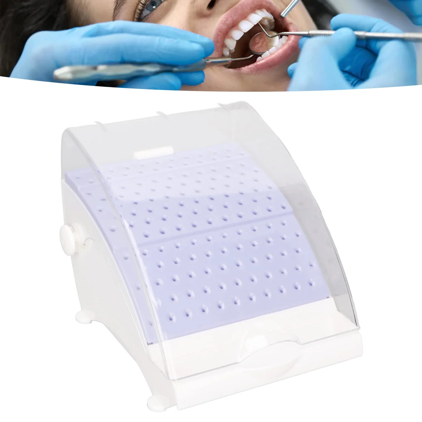 Dental Bur Block 142 Holes Bur Box Bur Holder, Annhua Dental Bur Organiser Plastic with Lid Case for Needle, Bur, File - Image 4