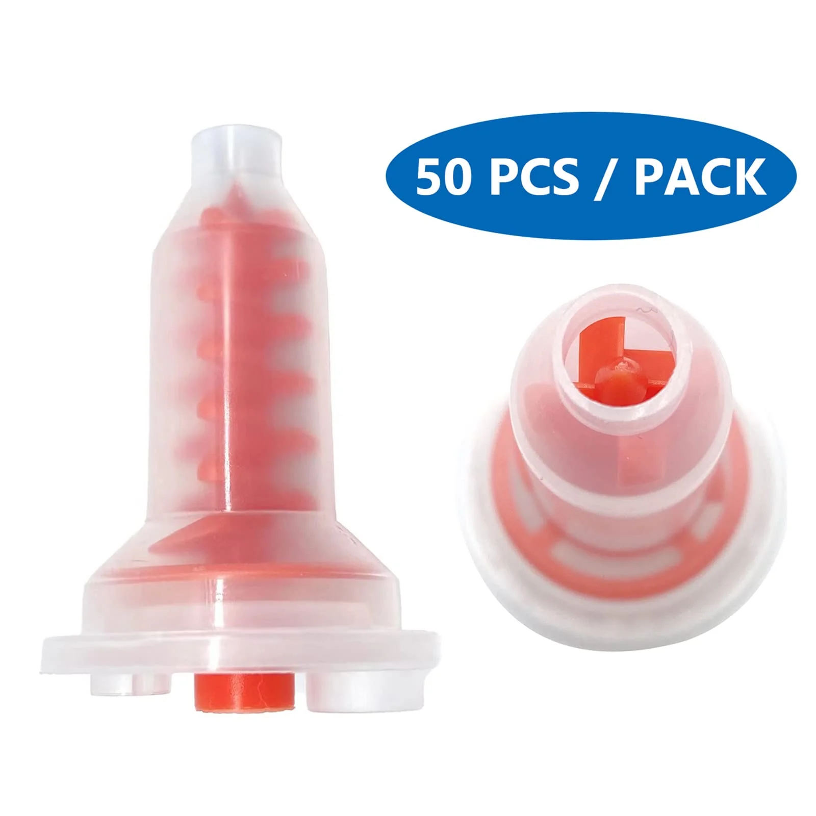 Dental Impression Mixing Tips, YOUYA DENTAL 50pcs Dental Intra Oral Tips for Dentistry Materials Mixing Tube Disposable Silicone Rubber Head Lab Products - Pink Large 50Pcs NT7055-Red - Image 2