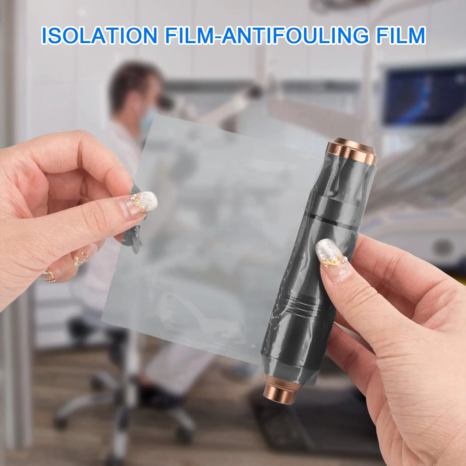Dental Protective Film, 1200 Sheets, PE Disposable Protective Film, Plastic Tattoo Protective Film for Dental Materials, Barrier Film, Sticky (Black) Black - Image 3