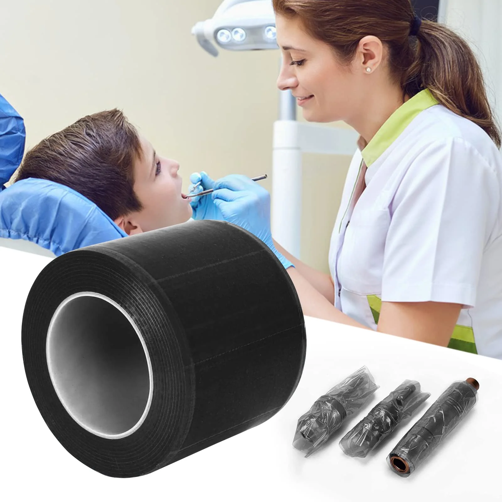 Dental Protective Film, 1200 Sheets, PE Disposable Protective Film, Plastic Tattoo Protective Film for Dental Materials, Barrier Film, Sticky (Black) Black - Image 6