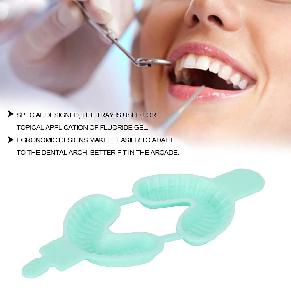 Dental Tray Kit, 50pcs/Set Disposable Fluoride Trays, Double Arch Trays, Dental Aids, Dental Tray Accessories(S) S - Image 2