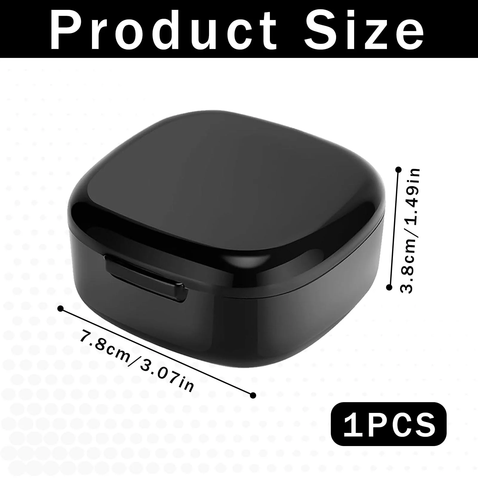 Denture Box, Denture Box Cover, Denture Box, Braces Box, Denture Box with Strainer, Portable Denture Box Cover, for Storing Dentures (Black) - Image 2