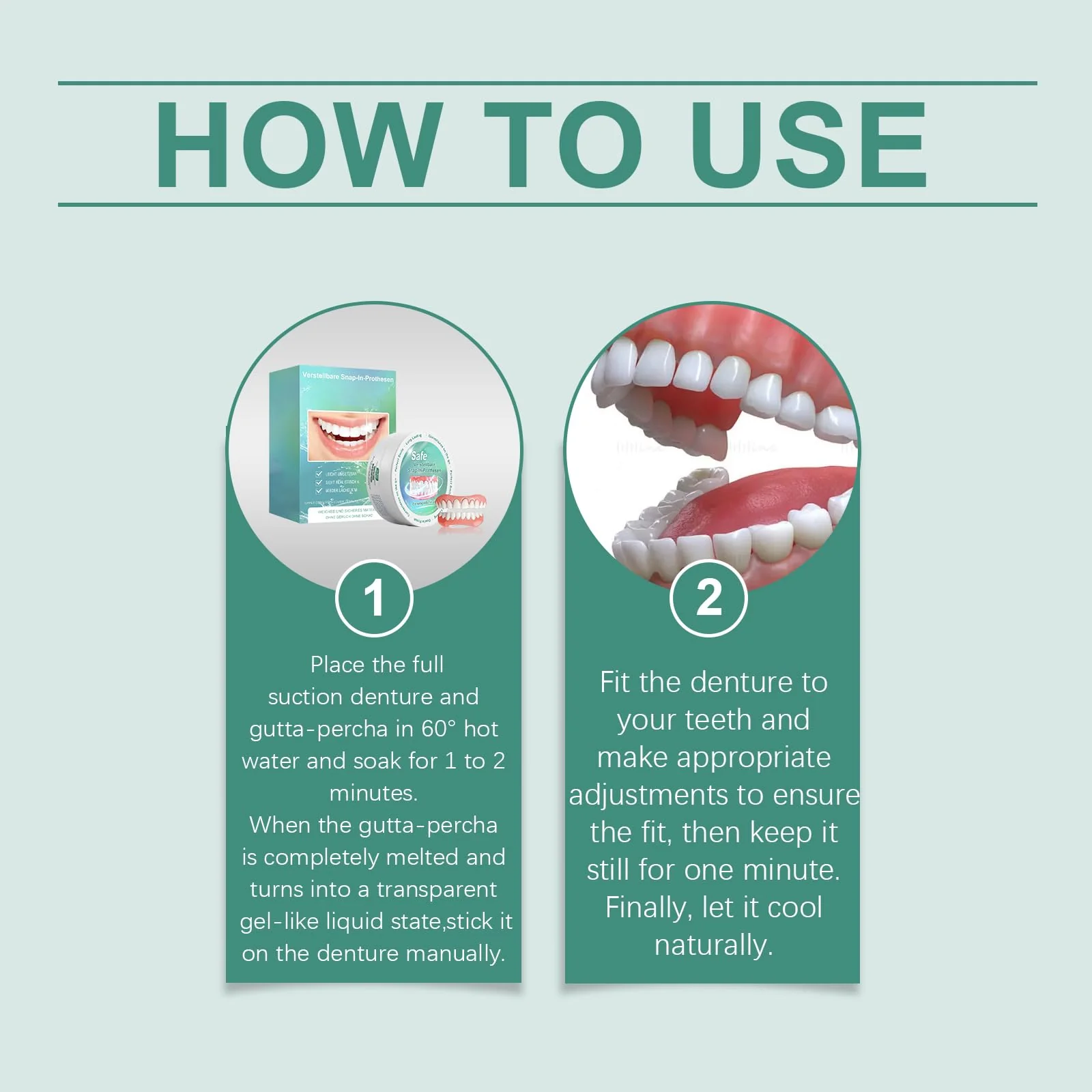 Dentures Fake Teeth, Smile Teeth Veneers, Cosmetic Temporary Teeth Dentures Prosthesis Artificial Veneers Teeth Top and Bottom, Dental Decoration Set Dental Decoration - Image 6