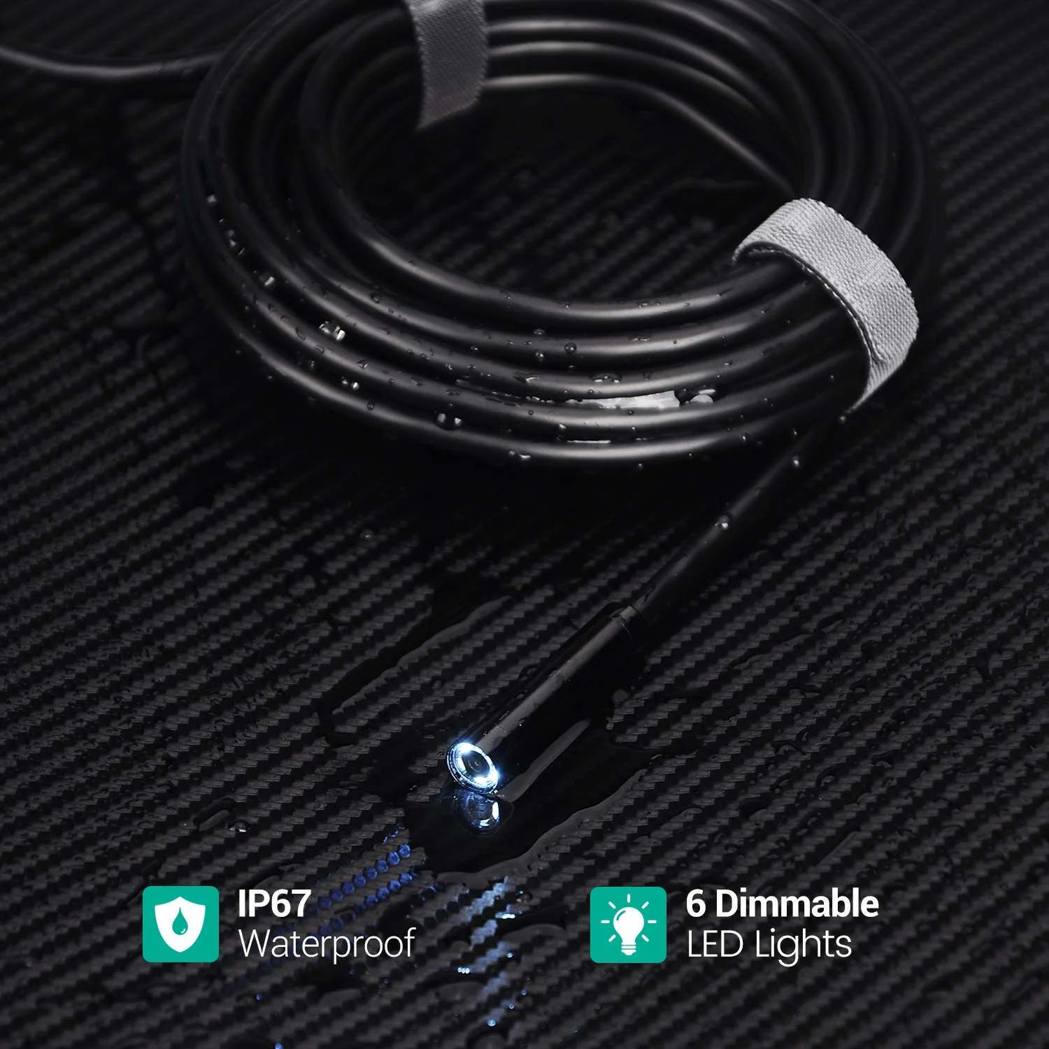 DEPSTECH USB Endoscope, 720P IP67 Waterproof Borescope, 5.5mm Snake Inspection Camera, Type-C Scope With 16.5ft Semi-Rigid Cable, 6 LED Lights, Compatible With OTG Android Phone, PC - Image 5