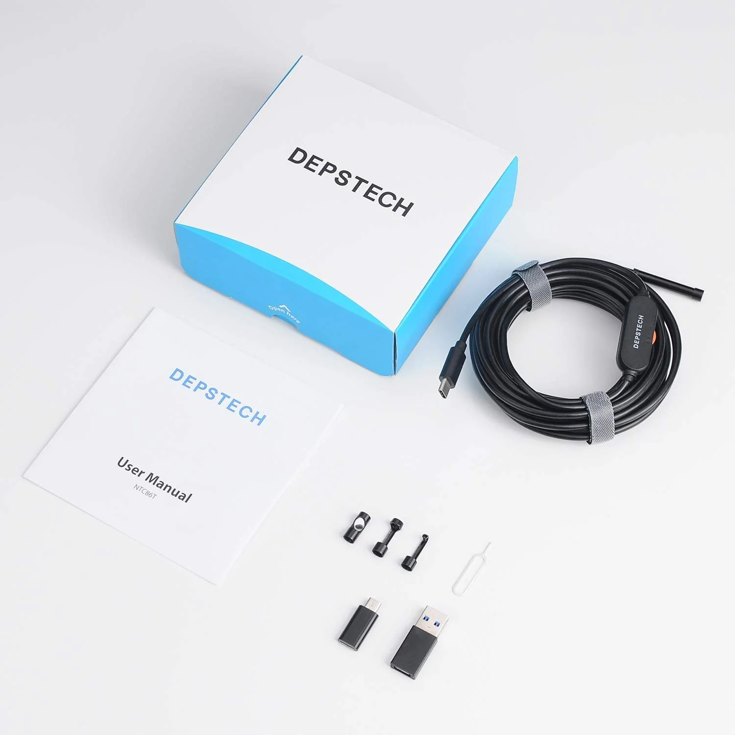 DEPSTECH USB Endoscope, 720P IP67 Waterproof Borescope, 5.5mm Snake Inspection Camera, Type-C Scope With 16.5ft Semi-Rigid Cable, 6 LED Lights, Compatible With OTG Android Phone, PC - Image 9