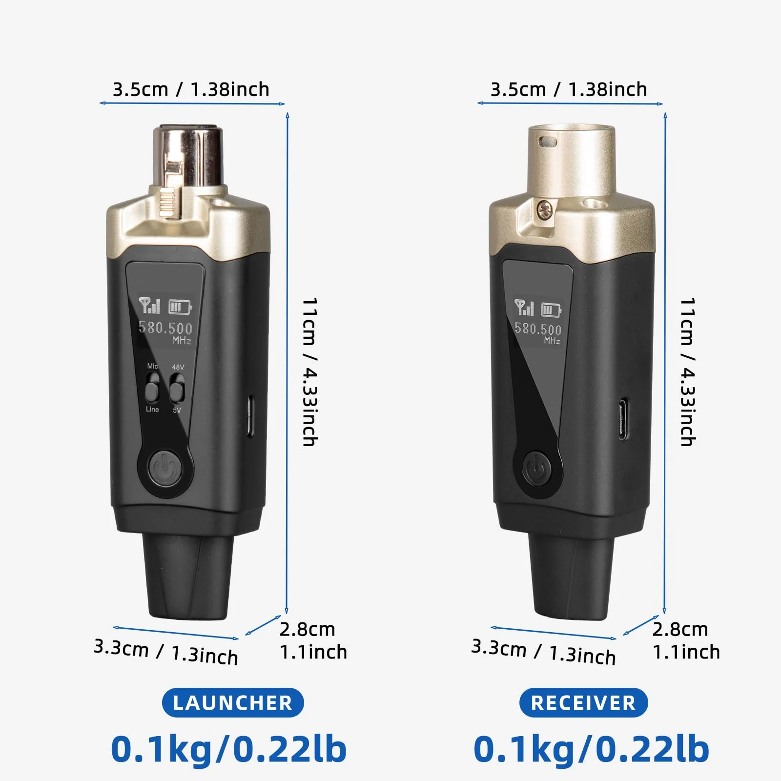 Depusheng T9 Wireless guitar transmitter receiver, Wireless Microphone Transmitter Receiver XLR Microphone Wireless System for Dynamic and condenser Microphone Audio Mixer, With 48V phantom power - Image 8