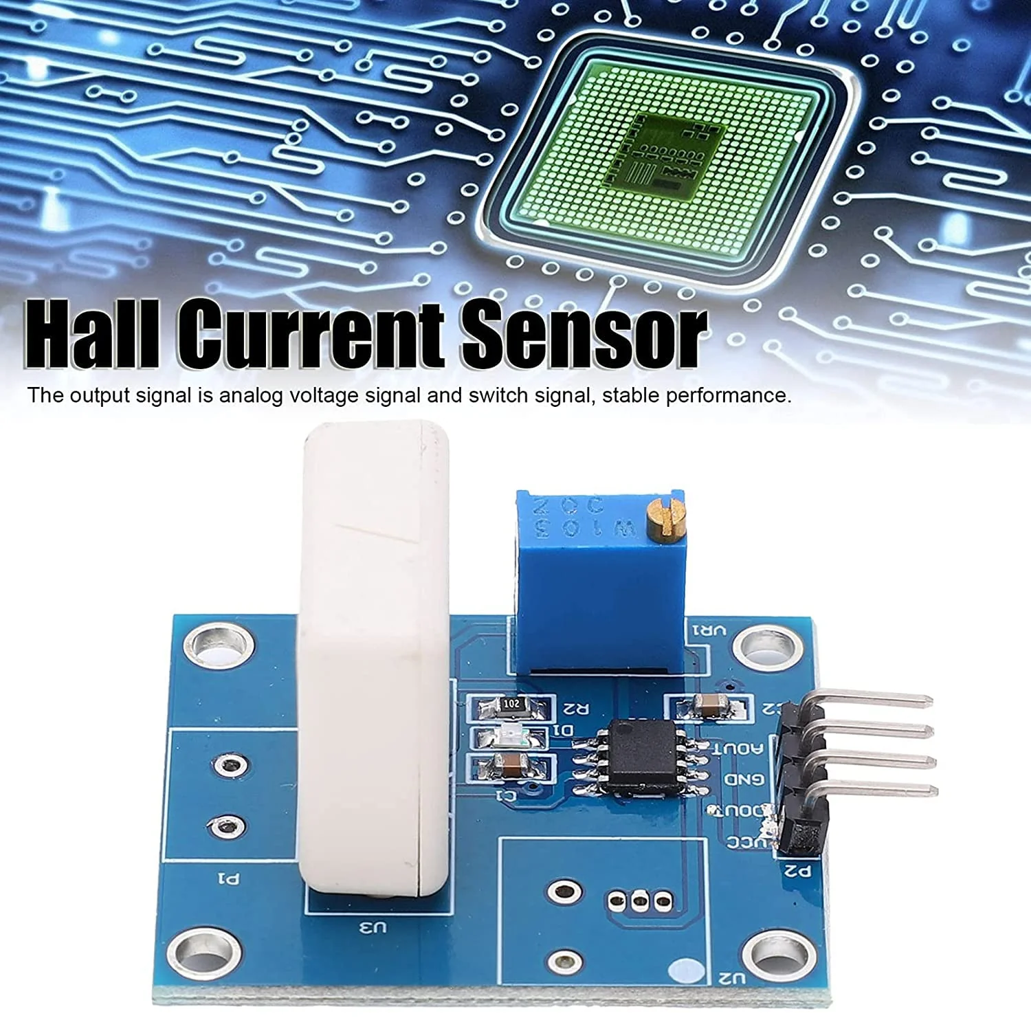 Deror Hall Current Sensor DC 5V Hall Current Detection Sensor Module 35A Short Circuit Overcurrent Protection Detector WCS1800 - Image 2