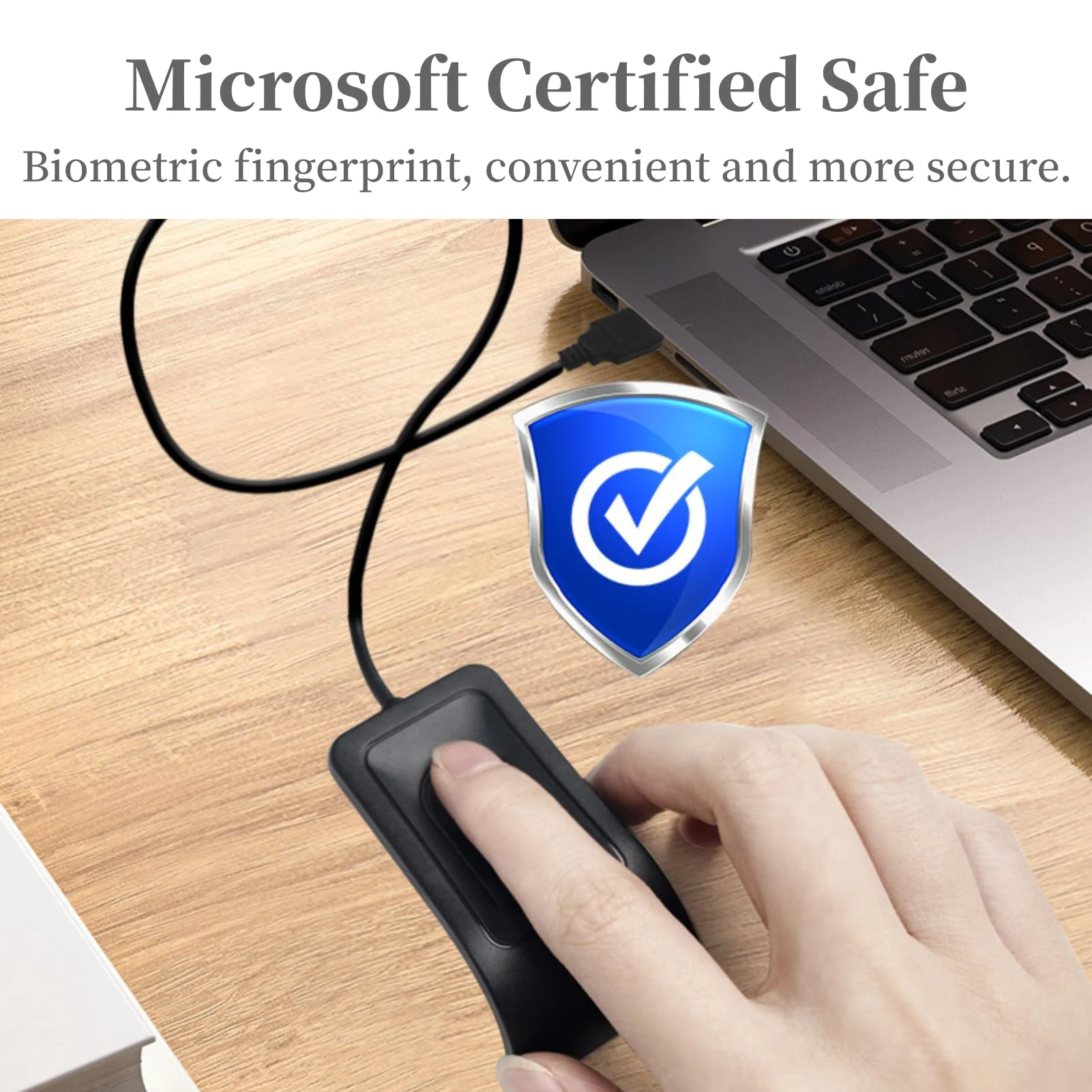 Desktop USB Fingerprint Reader, Computer Fingerprint Key Reader, USB Security Key with Extension Cable for Auto Calibration Recognition, Password - Image 6