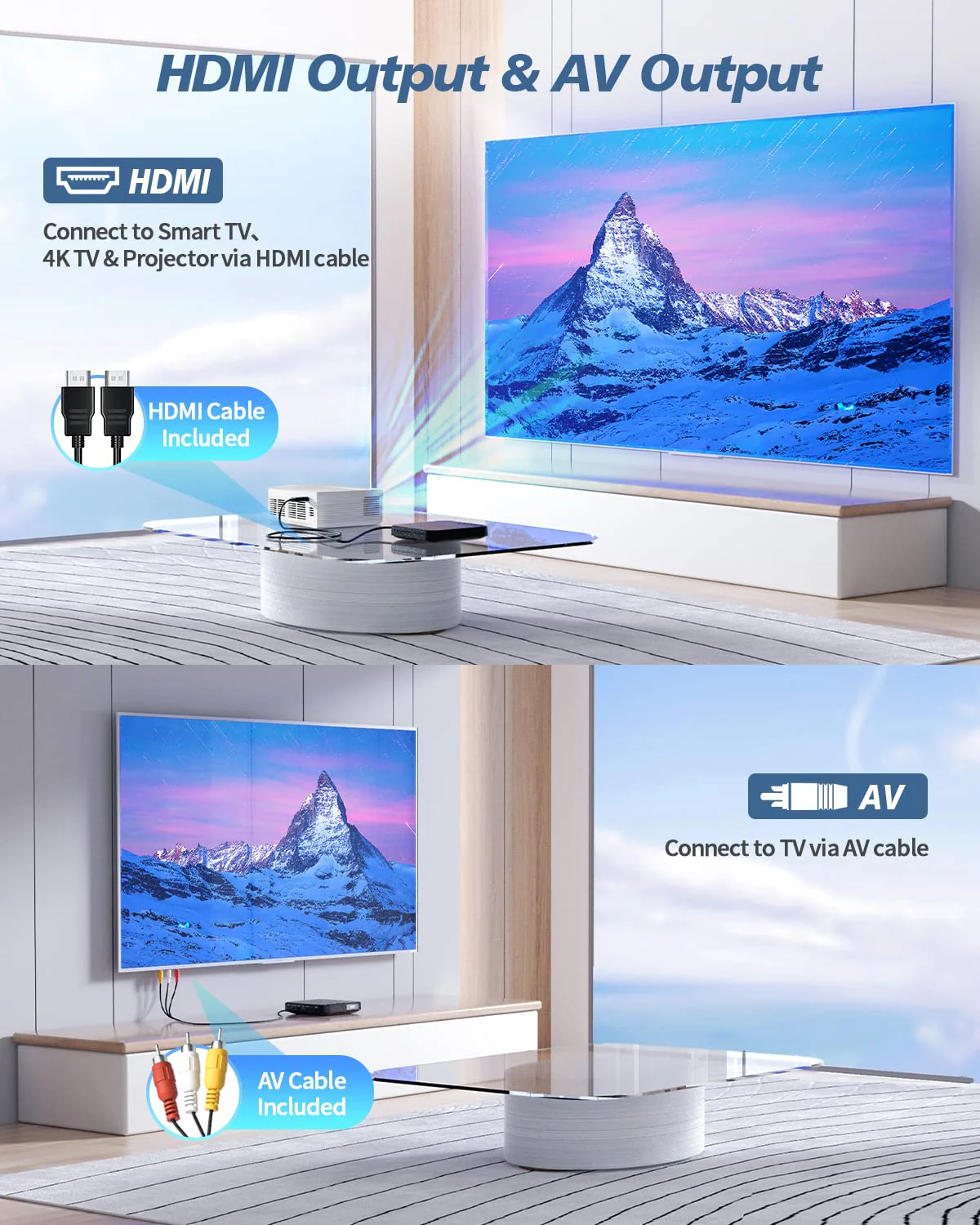 Desobry Mini DVD Player HDMI, 1080P HD Small Compact DVD Player for Smart TV with All Region Free, DVD CD Player with AV Output, USB/TF Card Input, Remote Control, Support PAL/NTSC Black - Image 2