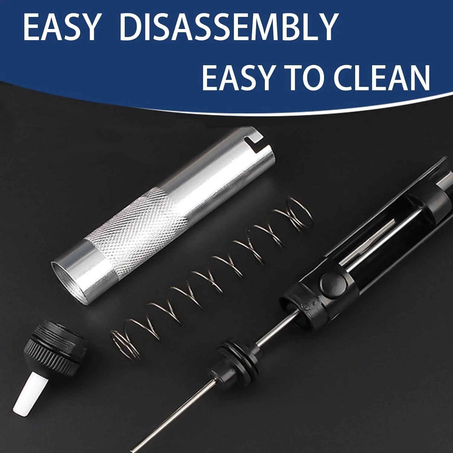 Desoldering Pump Set, Desoldering Pump and 2 Desoldering Wires, Desoldering Wick, 2 Pieces Desoldering Wick, Solder Suction Vacuum Pump Solder Removal Tool (2.5 mm x 1.5 m and 2.5 mm x 3 m) - Image 3