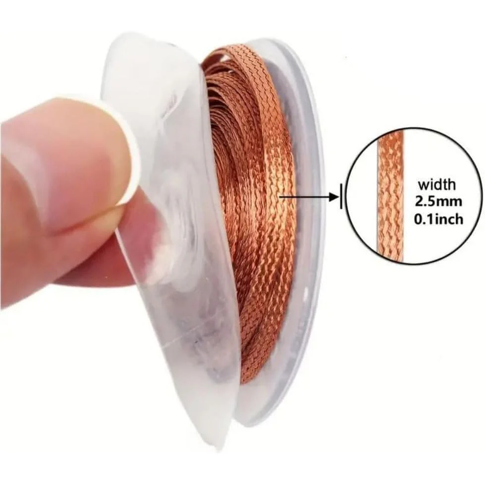 Desoldering Pump Set, Desoldering Pump & Desoldering Wire, Desoldering Wick & Desoldering Pump, Desoldering Wick (2.5 mm, 1.5 m), Solder Suction Vacuum Pump Solder Removal Tool - Image 5