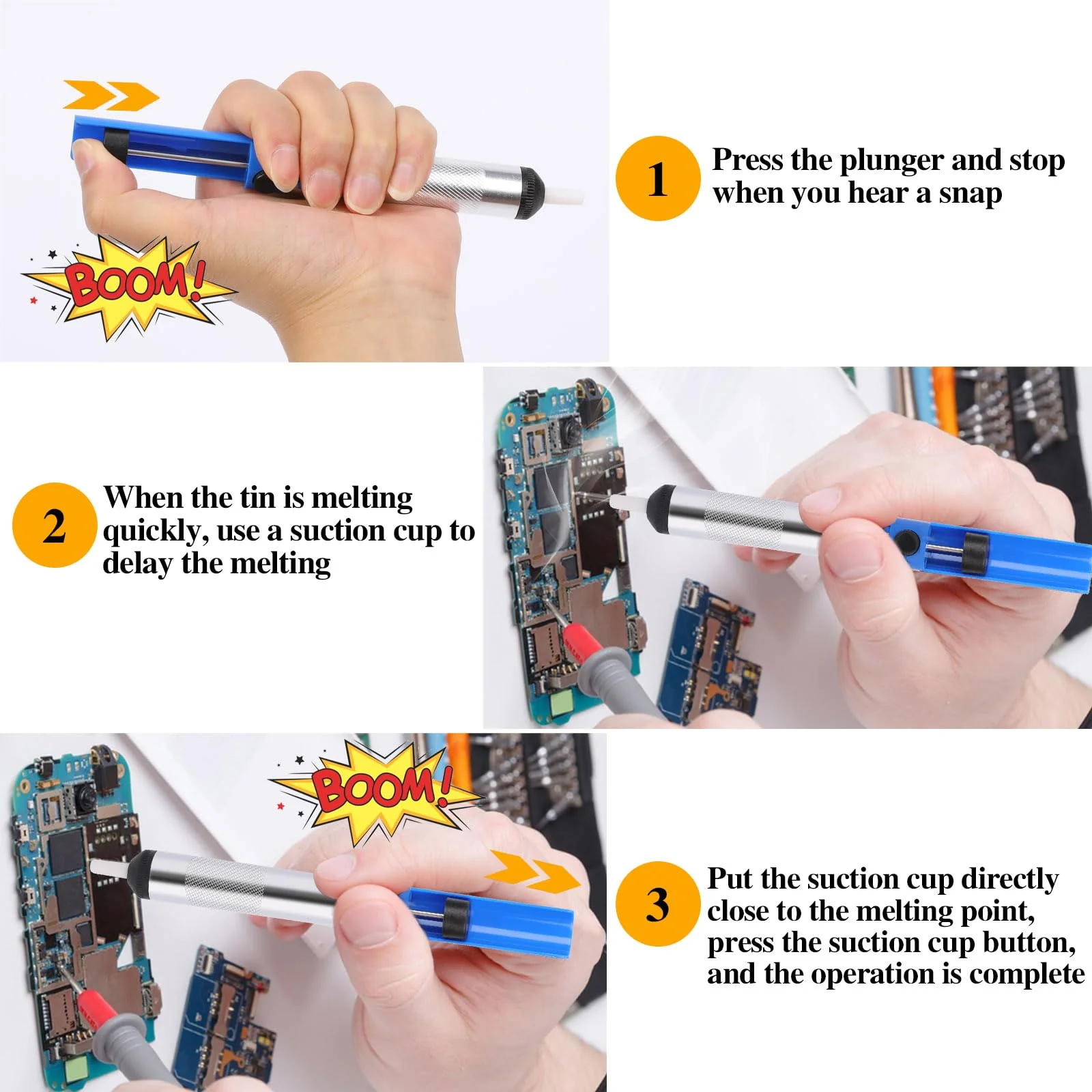 Desoldering Suction Pump, Antistatic Desoldering Pump, Desoldering Wick, Soldering Suction Suction, Soldering Extraction Pump, Desoldering Soldering for Professional Welders, Desoldering Valve Pump, - Image 5