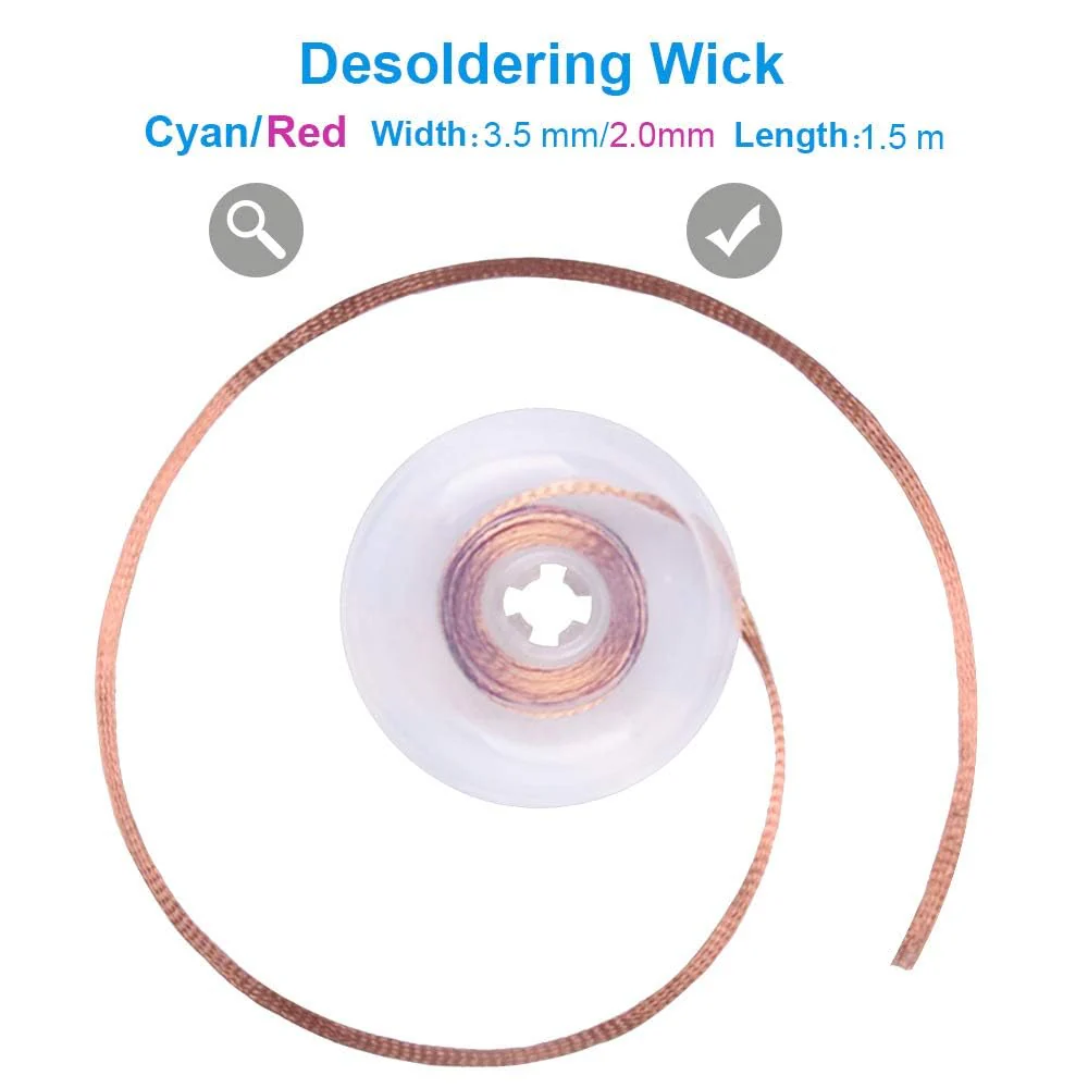 Desoldering Wire, 1.5 m Desoldering Wire, 2.5 mm No-Clean Soldering Braid, Wicks Strands for Desoldering, Desoldering Wick for Removing Solder for Disassembling Electrical Components - Image 4