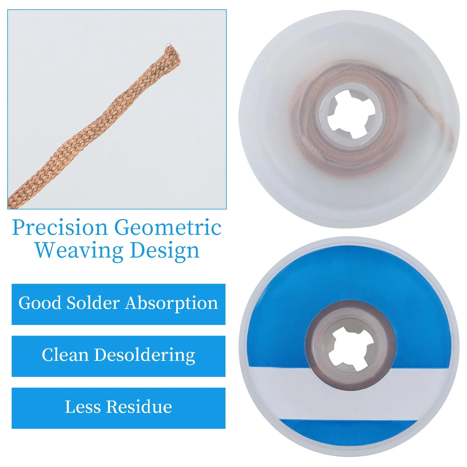 Desoldering Wire, No-Clean Desoldering Braid Desoldering Wick for Removing Solder and Disassembling Electrical Components (2.5 mm 1.5 m) - Image 3