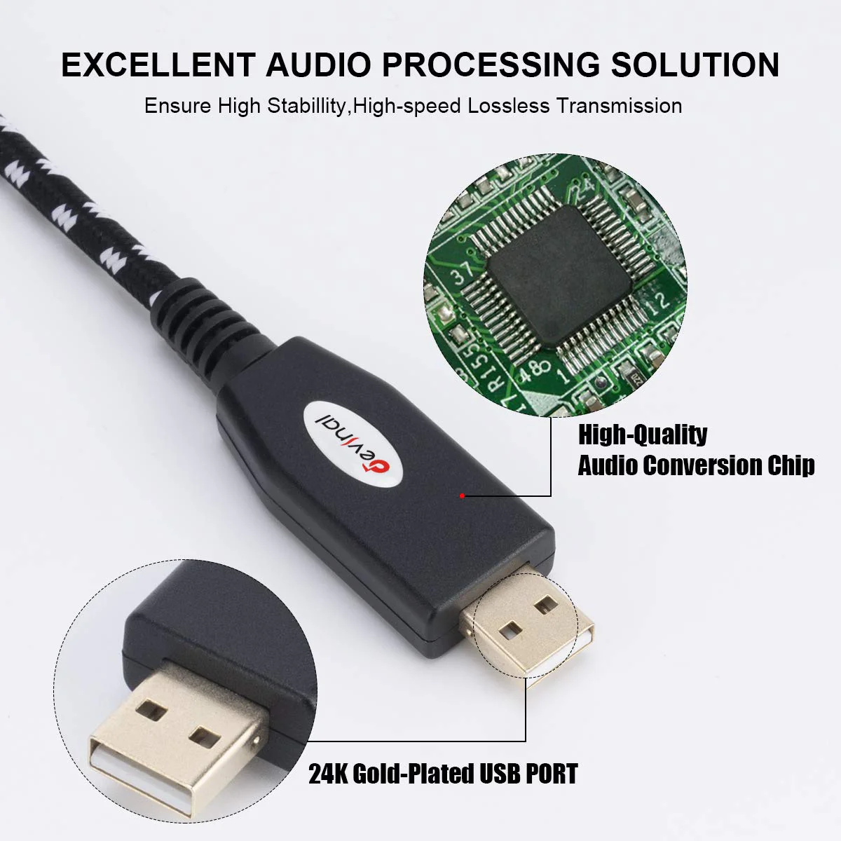 Devinal USB to XLR Audio Cable, USB-A to Dual XLR Male Output Cord, PC to Stereo Audio Cable Converter for Amplifier, Speaker, etc 10Ft USB to Dual XLR - Image 4