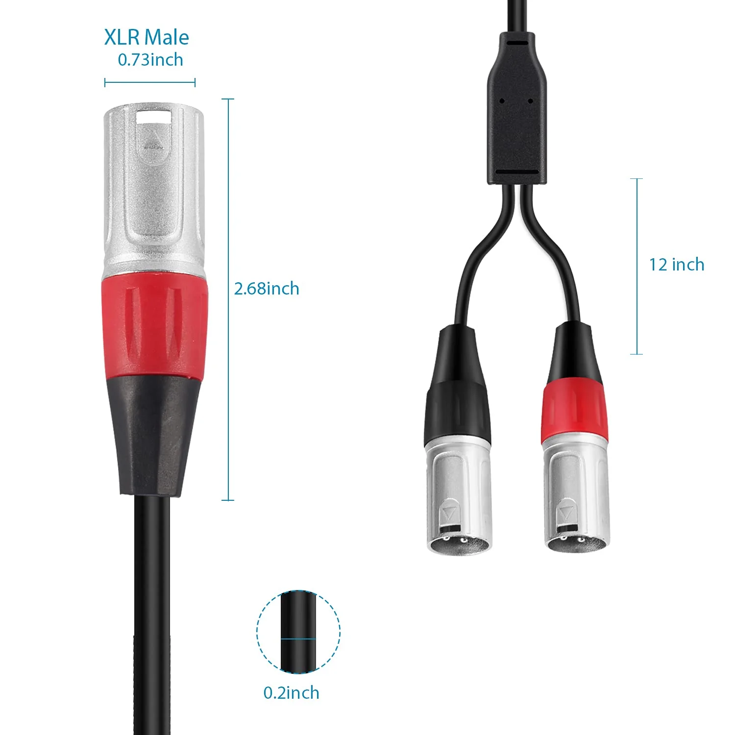 Devinal USB to XLR Audio Cable, USB-A to Dual XLR Male Output Cord, PC to Stereo Audio Cable Converter for Amplifier, Speaker, etc 10Ft USB to Dual XLR - Image 5