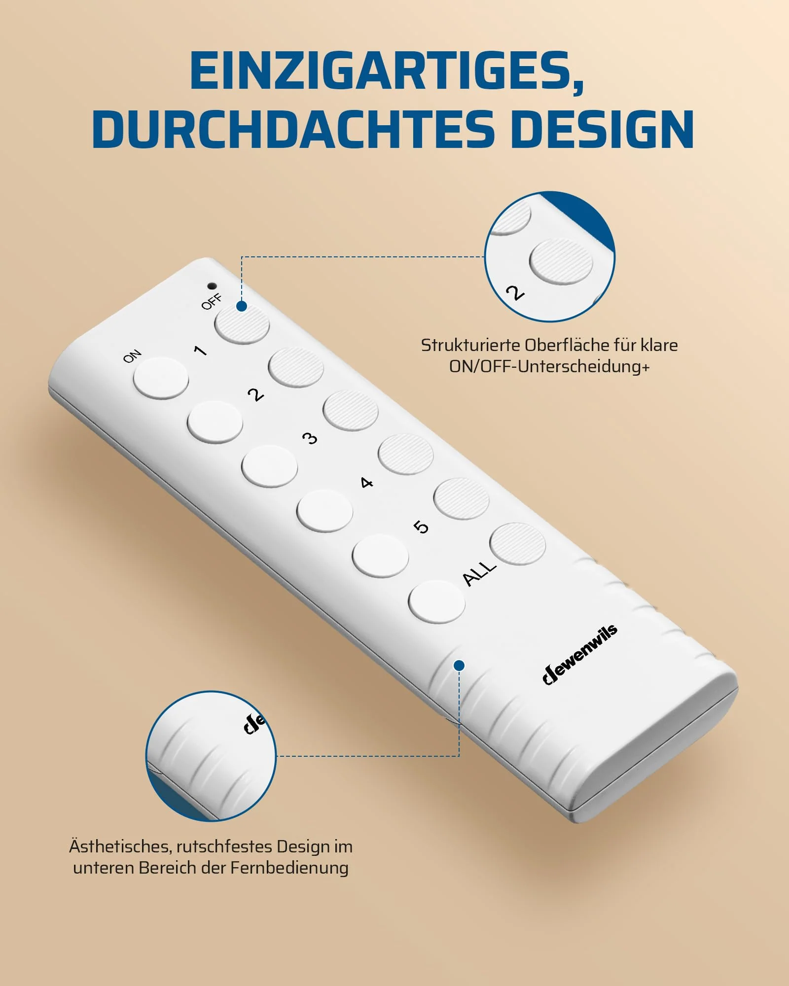 DEWENWILS Wireless Socket with Remote Control, 16 A 3680 W, Plug-In On/Off Socket Set 2V5, Expandable Radio Switch for Holiday Decoration and Home Devices, 30-50 m Range, Pre-Programmed, White 2-3680 watts - Image 6