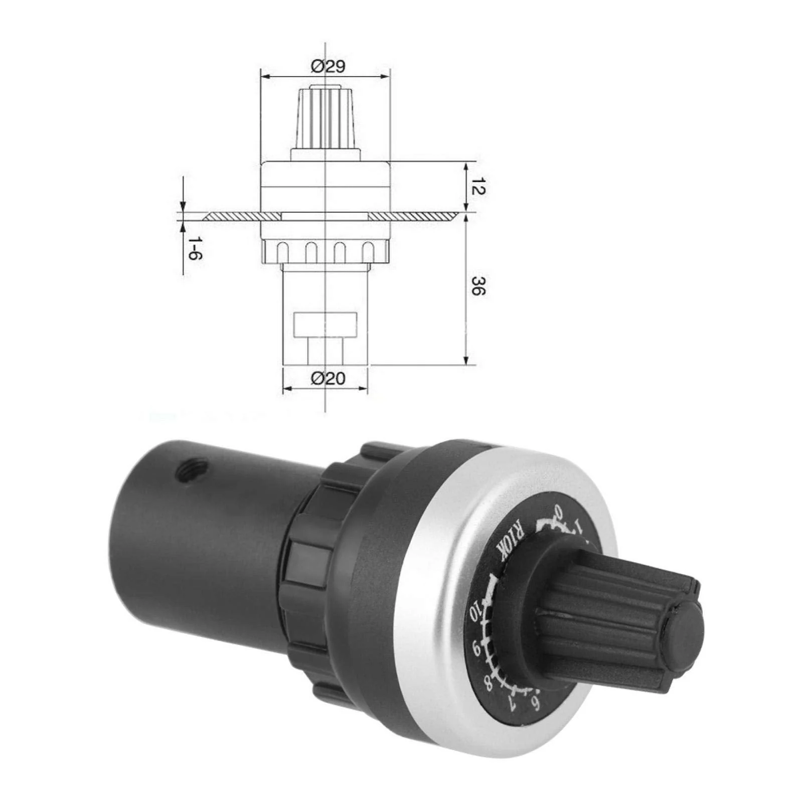 DEWIN Governor Rotary Potentiometer, 10k Potentiometer Panel Mount VSD VFD for Variable Speed Drive Invert - Image 2