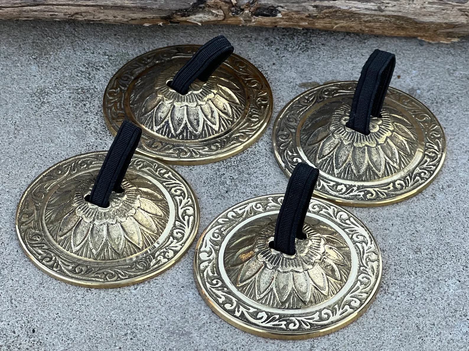 DharmaObjects Belly Dancing - Pro Finger Zills or Cymbals 2 Pair/4pcs Gold 6cm - Image 5
