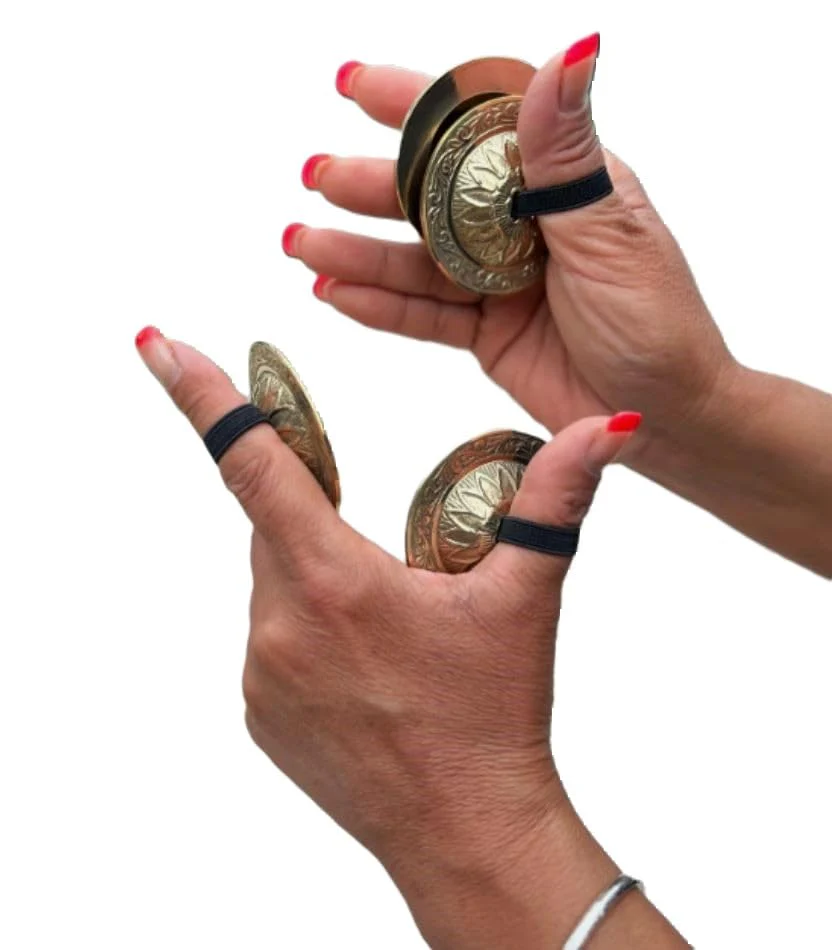 DharmaObjects Belly Dancing - Pro Finger Zills or Cymbals 2 Pair/4pcs Gold 6cm - Image 8