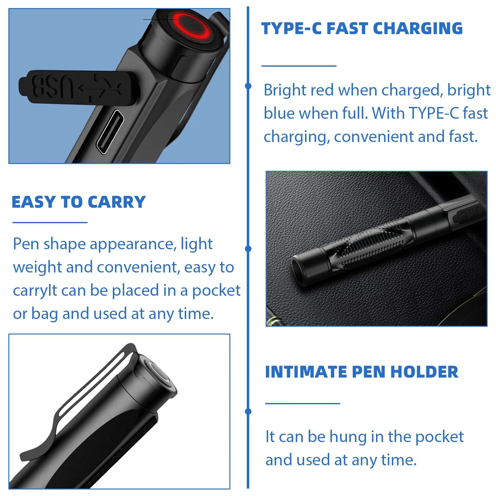 Diagnostic Light Pupil Light, 3-Colour Light, Rechargeable USB, Portable LED Pen Lamp with Pocket Clip, Pupil Light, Emergency Service for Nurses, Students, Doctors - Image 6