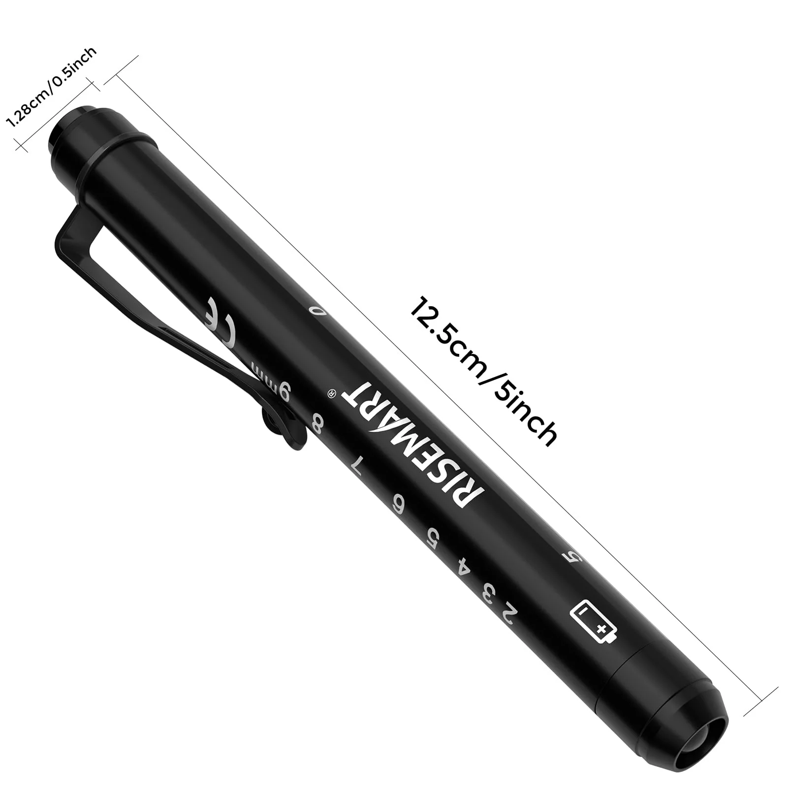 Diagnostic Light Pupil Light, RISEMART Pack of 2 Reusable LED Pen Lamp with Pocket Clip as Nurses Doctors Students Pen Light (Dark Blue and Black) Dark blue and black - Image 5