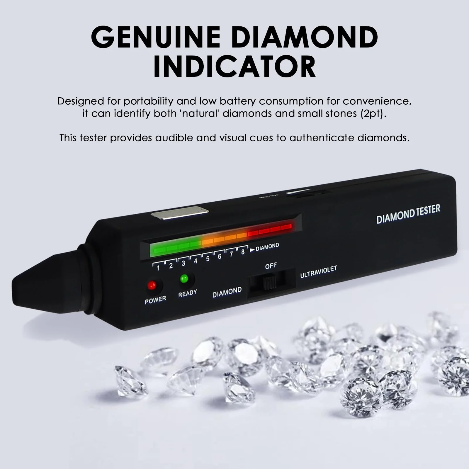 Diamond Tester Pen, Diamond Tester with Ultraviolet (UV) Light, High Accuracy, Jewellery, Diamond Tester, Professional Diamond Tester Pen for Jewellery with High Accuracy Gemstone Identifier - Image 3