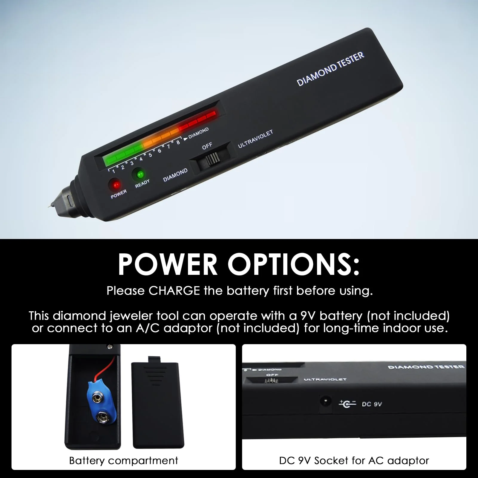 Diamond Tester Pen, Diamond Tester with Ultraviolet (UV) Light, High Accuracy, Jewellery, Diamond Tester, Professional Diamond Tester Pen for Jewellery with High Accuracy Gemstone Identifier - Image 5