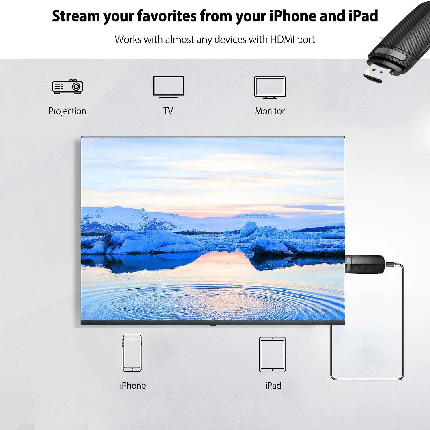 dibdib Wireless HDMI Transmitter and Receiver,Wireless HDMI Display Dongle Adapter 1080P HD for Streaming Video/Audio from Laptop/PC to HDTV/Projector,Neither Setup nor APP Needed - Image 2