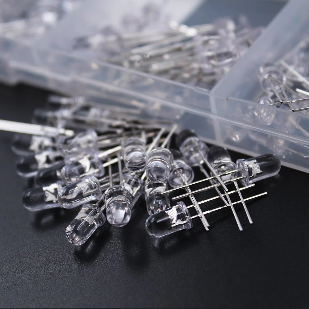 DiCUNO 5 mm LEDs, Round Head LED Diodes Set T-100 Stück (1er Pack) - Image 3