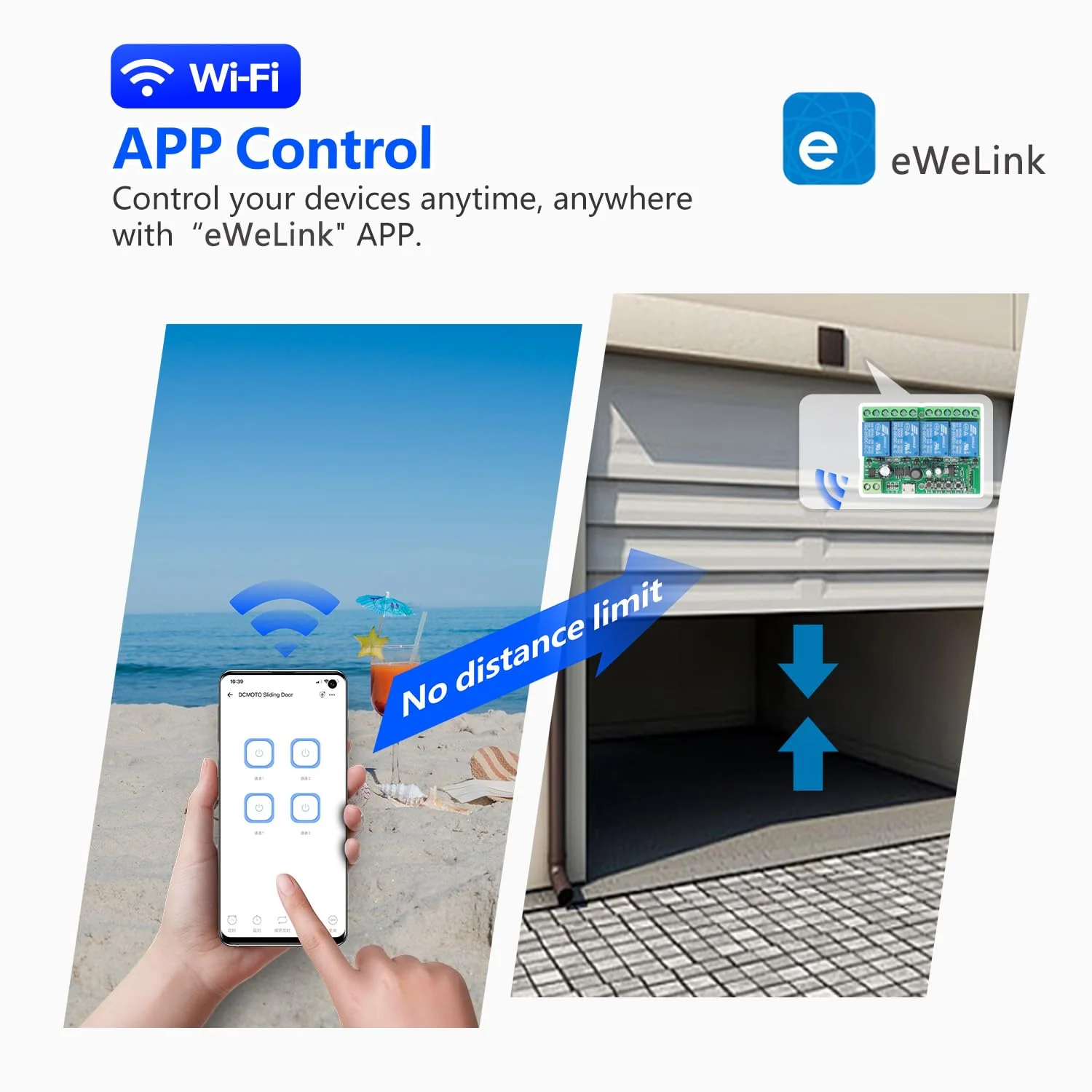 DieseRC 4 Channels WiFi Smart Switch with Bluetooth Transmitter, DC 5V 12V 24V 36V Passive Output Relay Module Ewelink APP WiFi Control Compatible with Alexa/Google Home, Inching/Self-Locking Switch TEW-4CHx1 - Image 4