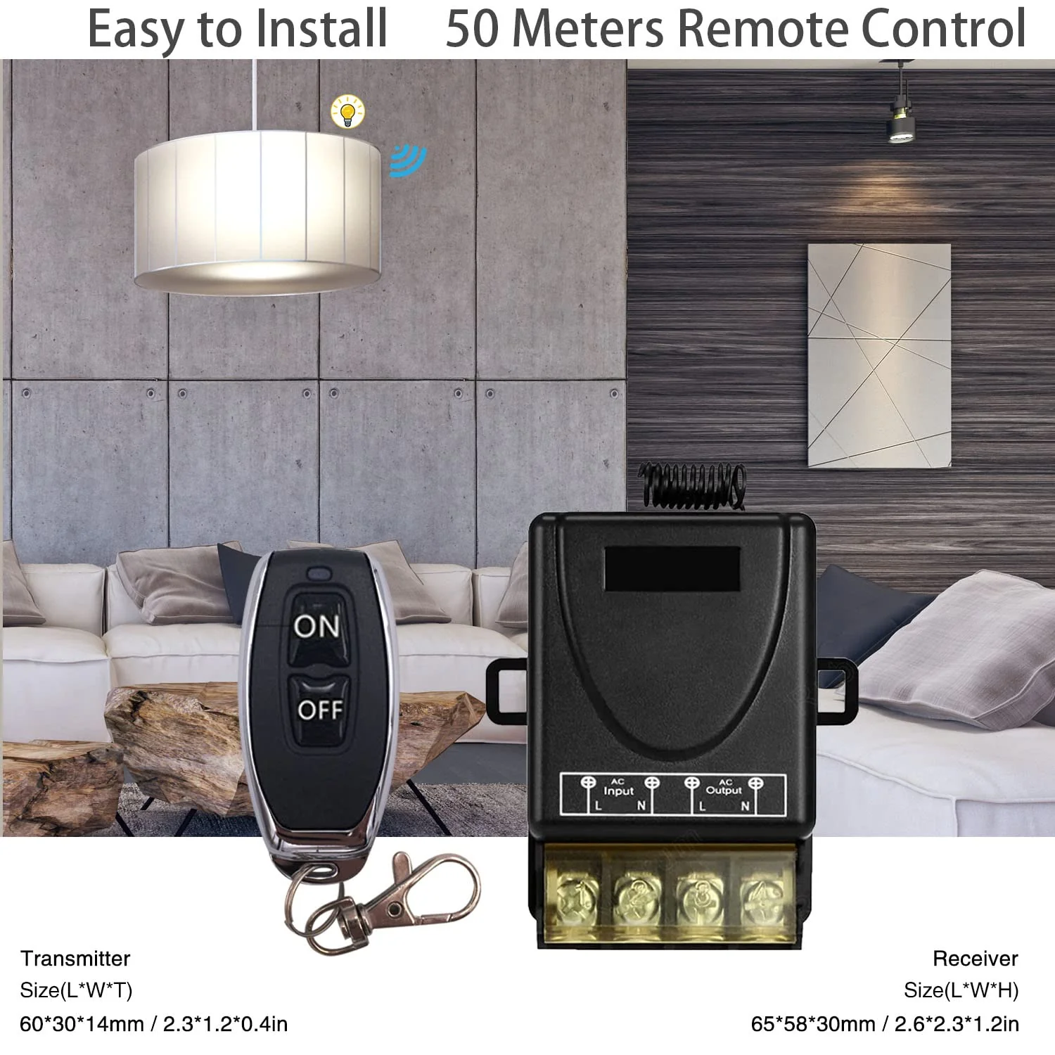 DieseRC 433Mhz Wireless Remote Control Switch AC 110V 120V 240V 220V 30A Relay Receiver with 2 Transmitters for Light Water Pump Household Appliances Farm Irrigation and Electrical Equipment - Image 5