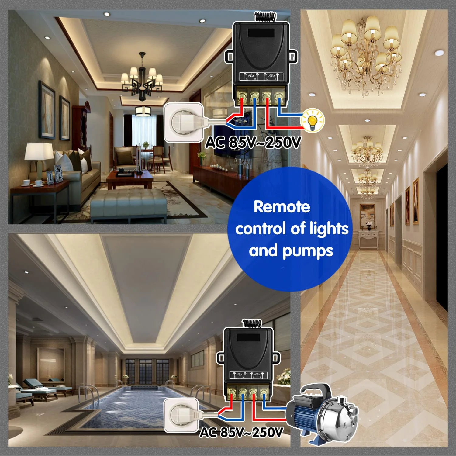 DieseRC 433Mhz Wireless Remote Control Switch AC 110V 120V 240V 220V 30A Relay Receiver with 2 Transmitters for Light Water Pump Household Appliances Farm Irrigation and Electrical Equipment - Image 8