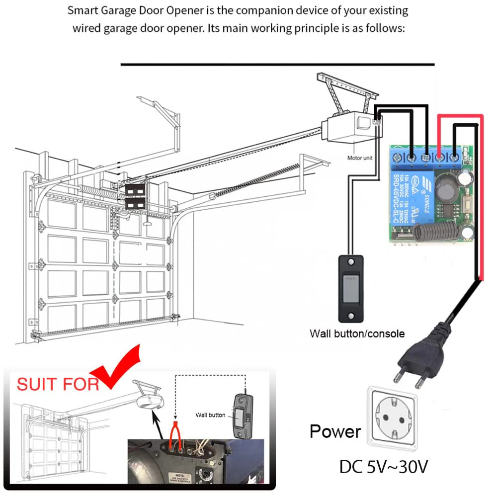 DieseRC 5 V - 30 V Radio Remote Switch 1 Channel Radio Control Relay Receiver 12 V 24 V with Transmitter Key Ring Potential-Free Contact Relay Control (1 Receiver and 2 Transmitters) 1 receiver and 2 transmitters - Image 2