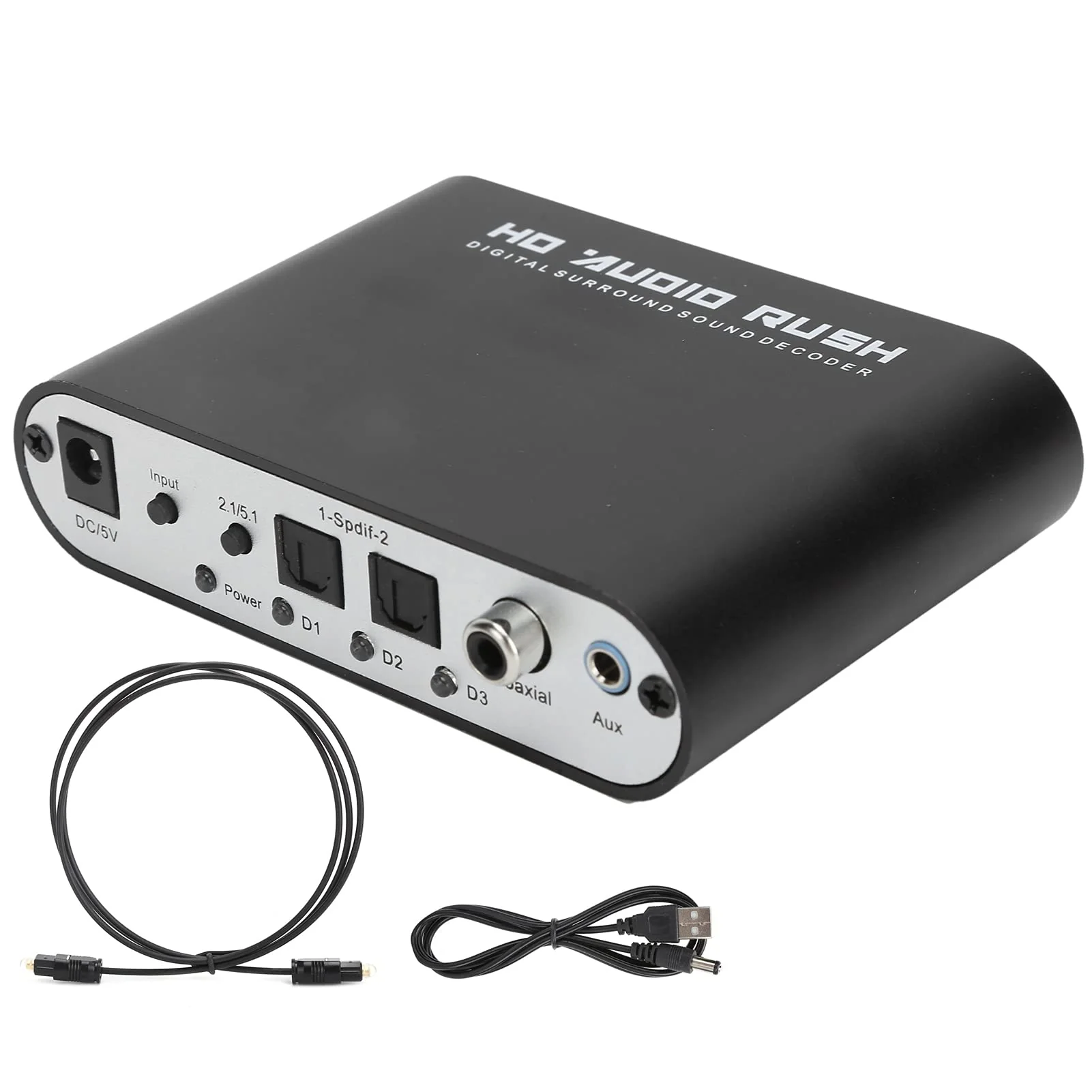 Digital Audio Converter 5.1CH DTS Decoder for Home Cinema, Complete Interface,Applicable to HD Video Players/DVD/Digital Audio Source Decoding (Host + USB + Fiber Optic) Host + USB + fiber optic - Image 6
