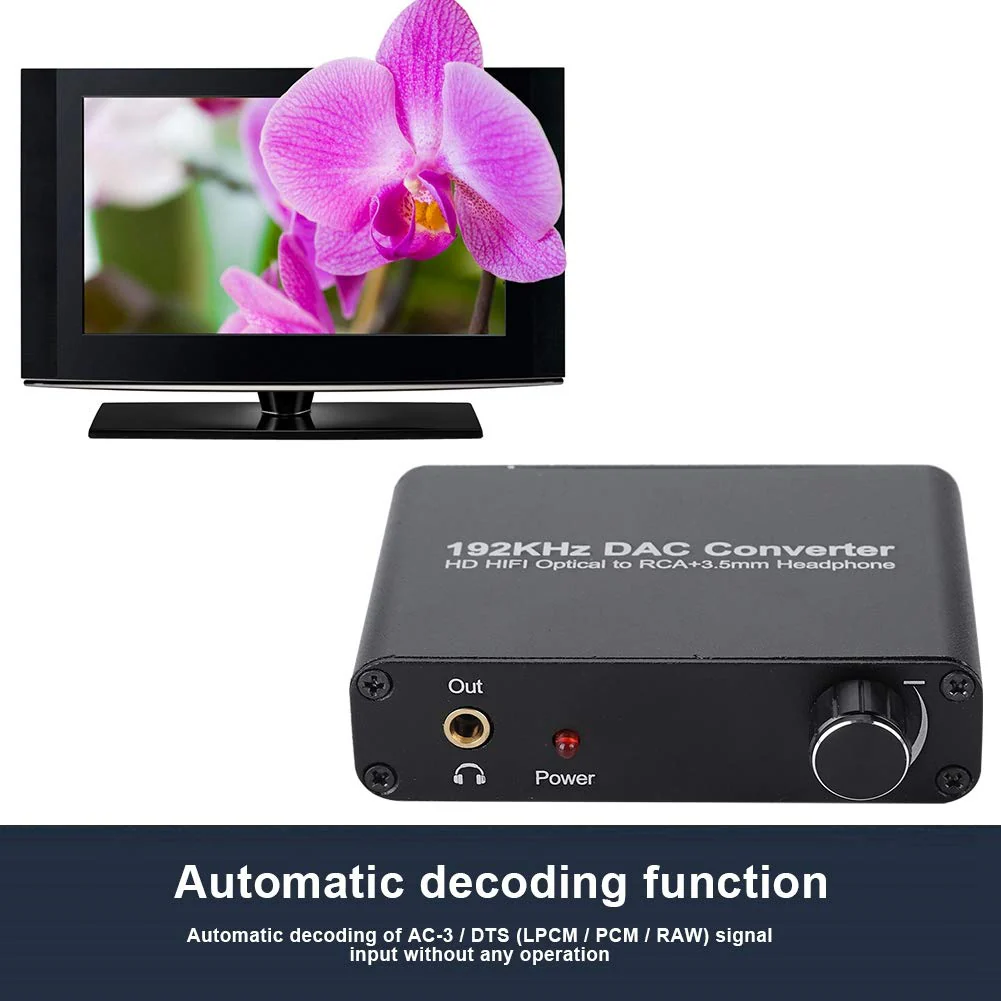 Digital Audio Decoder 5.1 HD with Volume Adjustment,Support DTS/AC-3/ Optical Coaxial Toslink Analog Converter, for Network Player, HDTV, -ray DVD, DVD, , 360, DM500S, DM800HD - Image 4