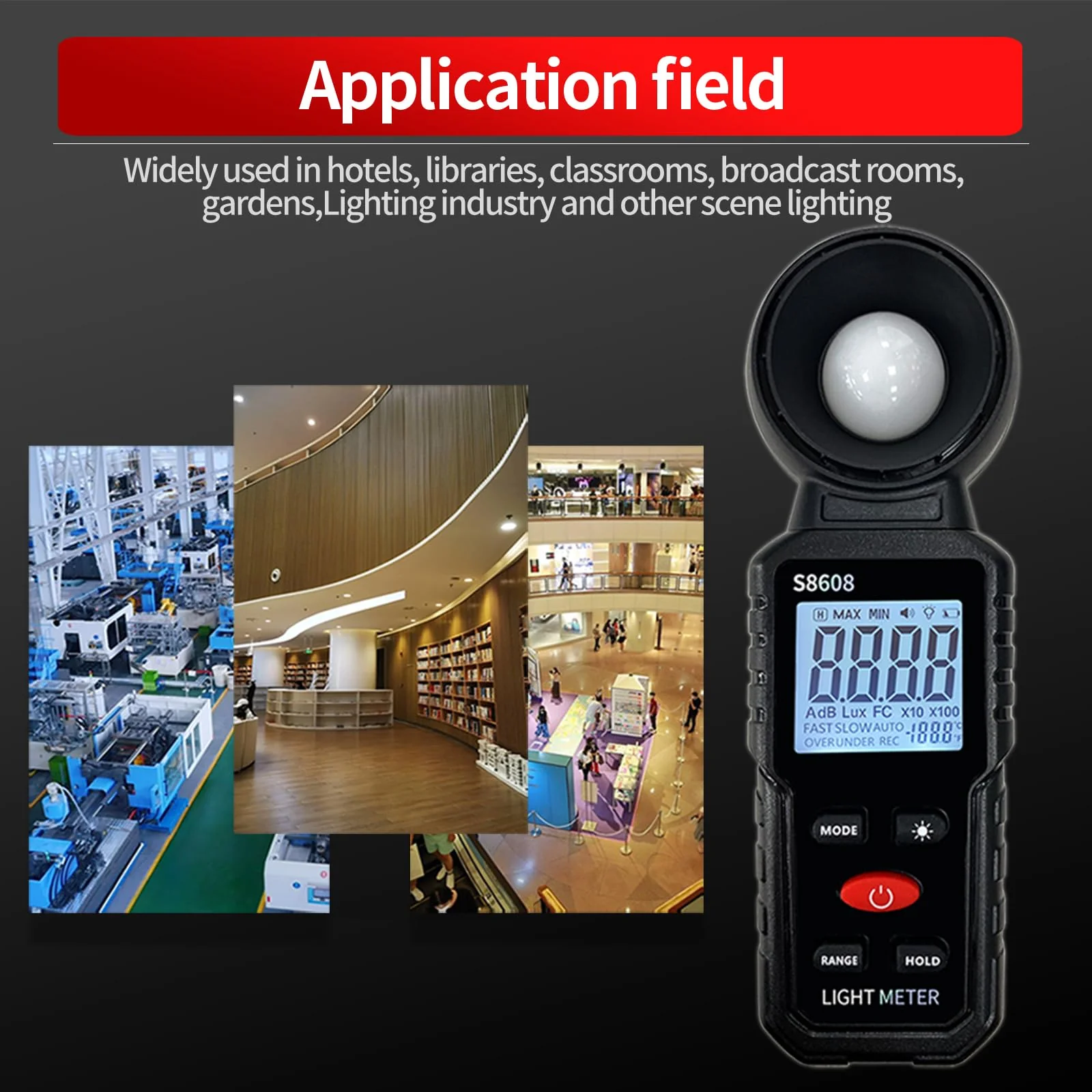 Digital Illuminance Meter Light Meter 20Lux to 200,000Lux Meter/18,500FC,Luxmeter for Photography Grow Plants Led Photometer Lighting Intensity Brightness Measurement - Image 6