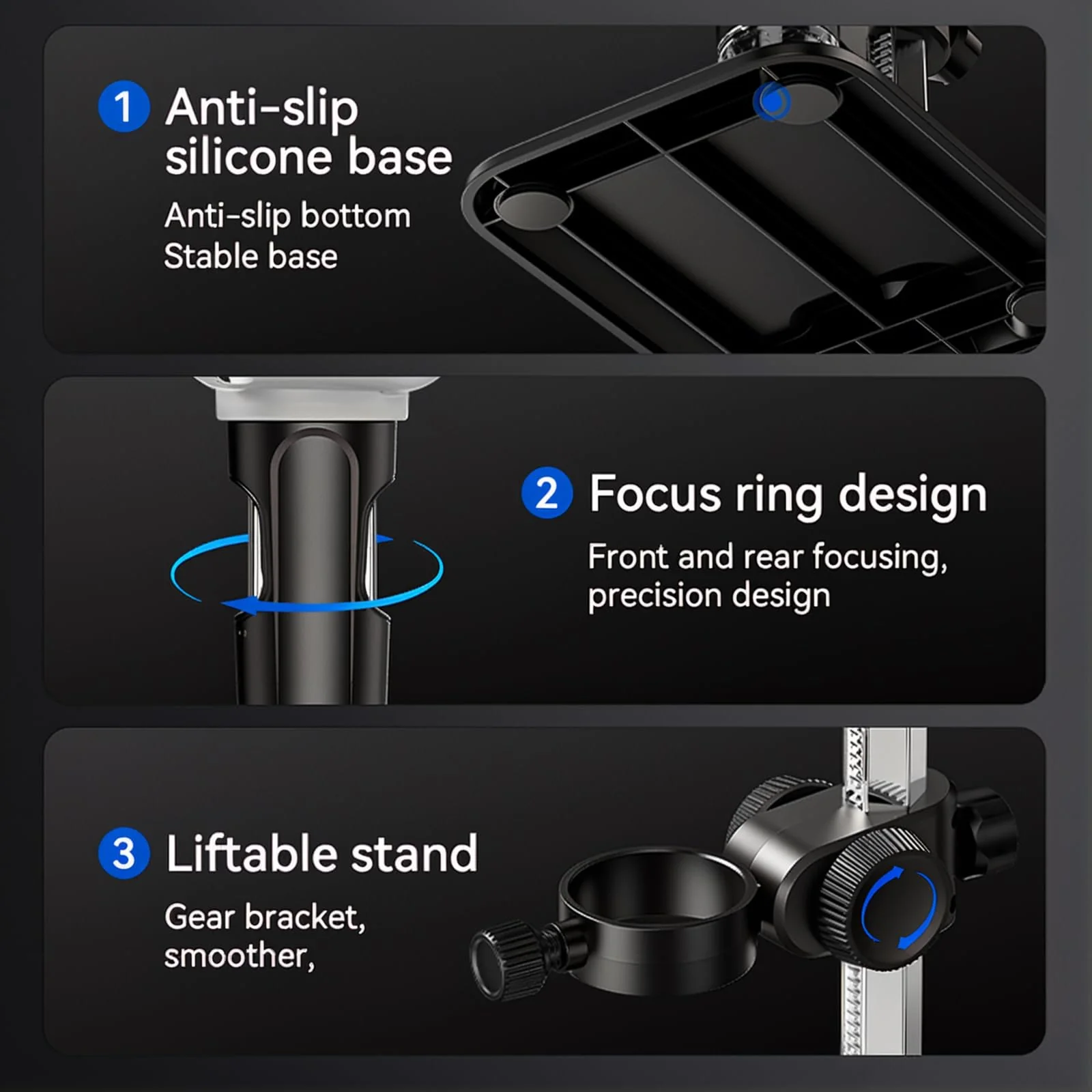 Digital Microscope, 4.3" LCD USB Coin Microscope, 1000X 1080P Error Coin Magnifier with 8 Adjustable LED Lights, PC View, Compatible with Windows for Adults Kids Black - Image 7