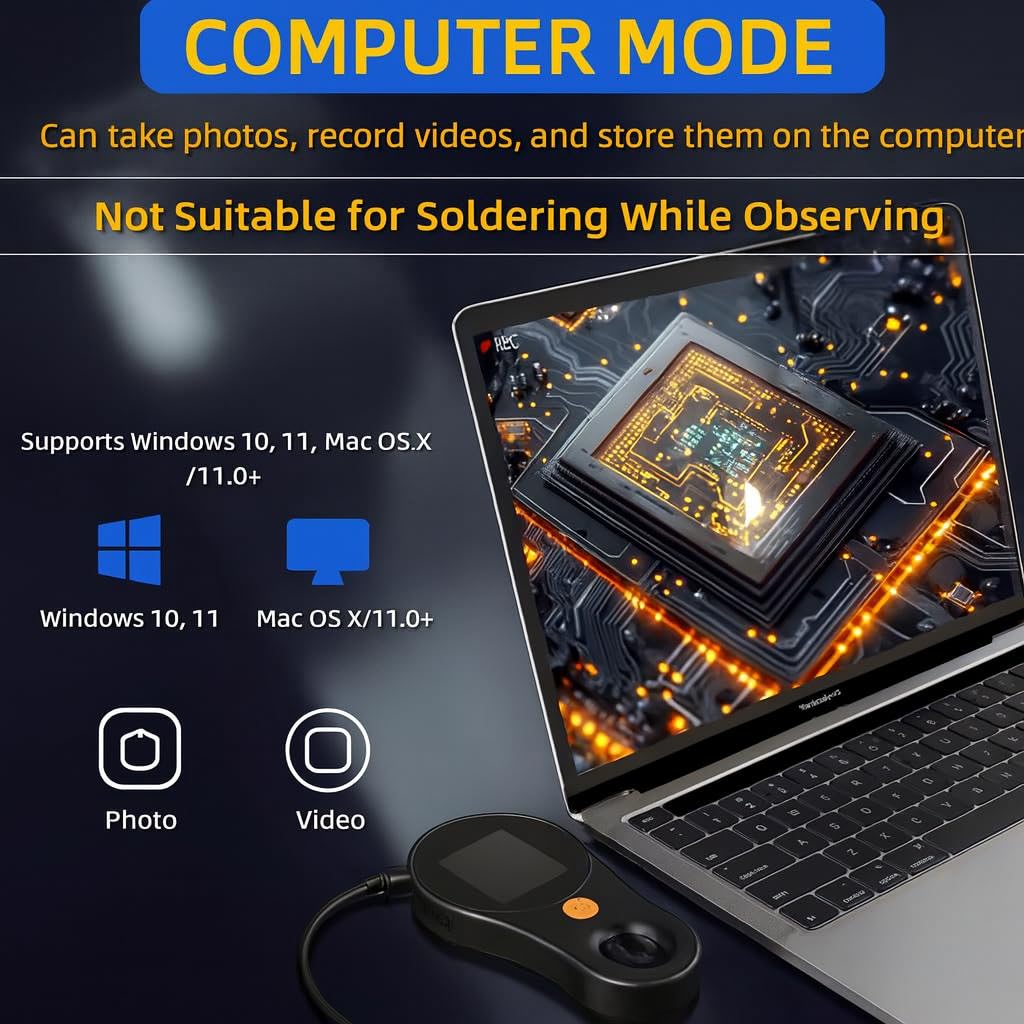 Digital Microscope 500x with 2.0" IPS Screen, Magnifying Glass, Coin Microscope, Trichome Microscope, USB Connection, Ideal for Electronics, Jewelry and Kids - Image 7