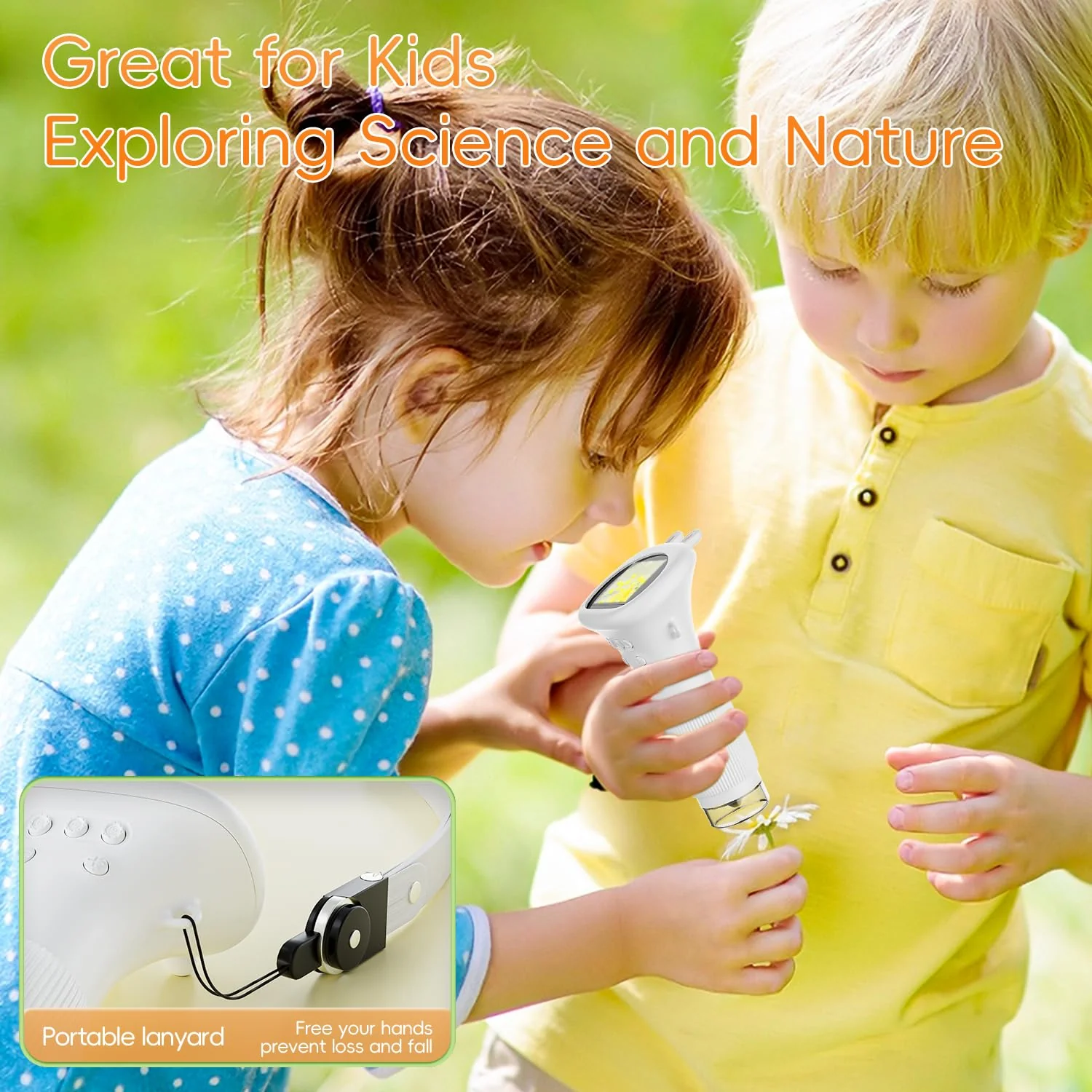 Digital Microscope for Children, SGAINUL 1000x Zoom Mini Microscope Camera for Children with 2.0 Inch Screen Children's Microscope Birthday Gifts for Ages 6 7 8 9 10 11 12 Years (White) - Image 3