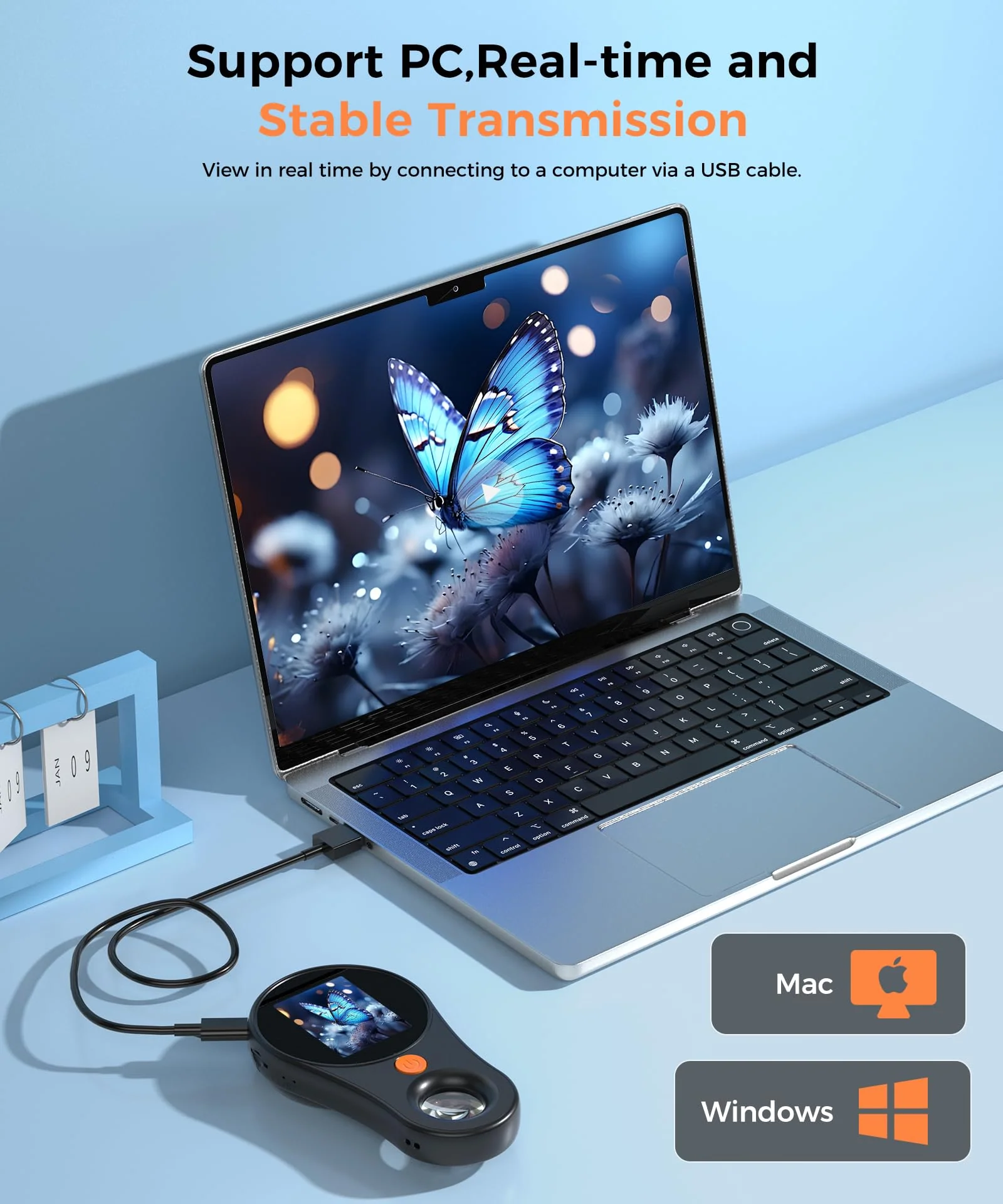 Digital Microscope Handheld 2.0 inch IPS Color Screen,Portable Digital Magnifying Glass 500x,Marco Microscope for Kids,Built-in 8LED Lights,USB Compatible with PC Windows, Mac OS - Image 5