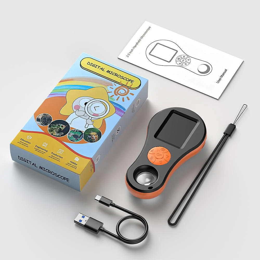 Digital Microscope Handheld 2.0 inch IPS Color Screen,Portable Digital Magnifying Glass,Marco Microscope for Kids,Built-in 8LED Lights,USB Compatible with PC Windows, Mac OS - Image 9