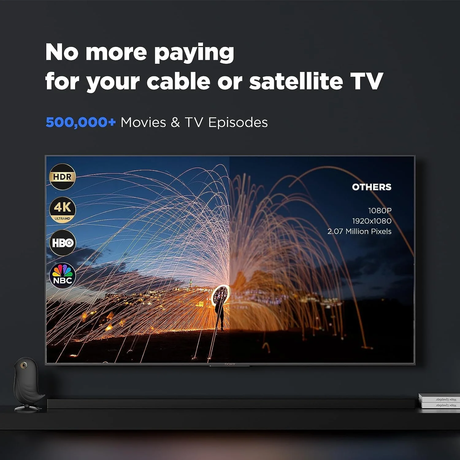 Digital TV Antenna Indoor,1200+ Miles Long Range HD Antenna for Smart TV and Older TV's,with Smart Chip Indoor for Local Channels,Supports 4K 1080P HD with Amplifier Signal Booster and 18ft Cable BLACK Compact - Image 3