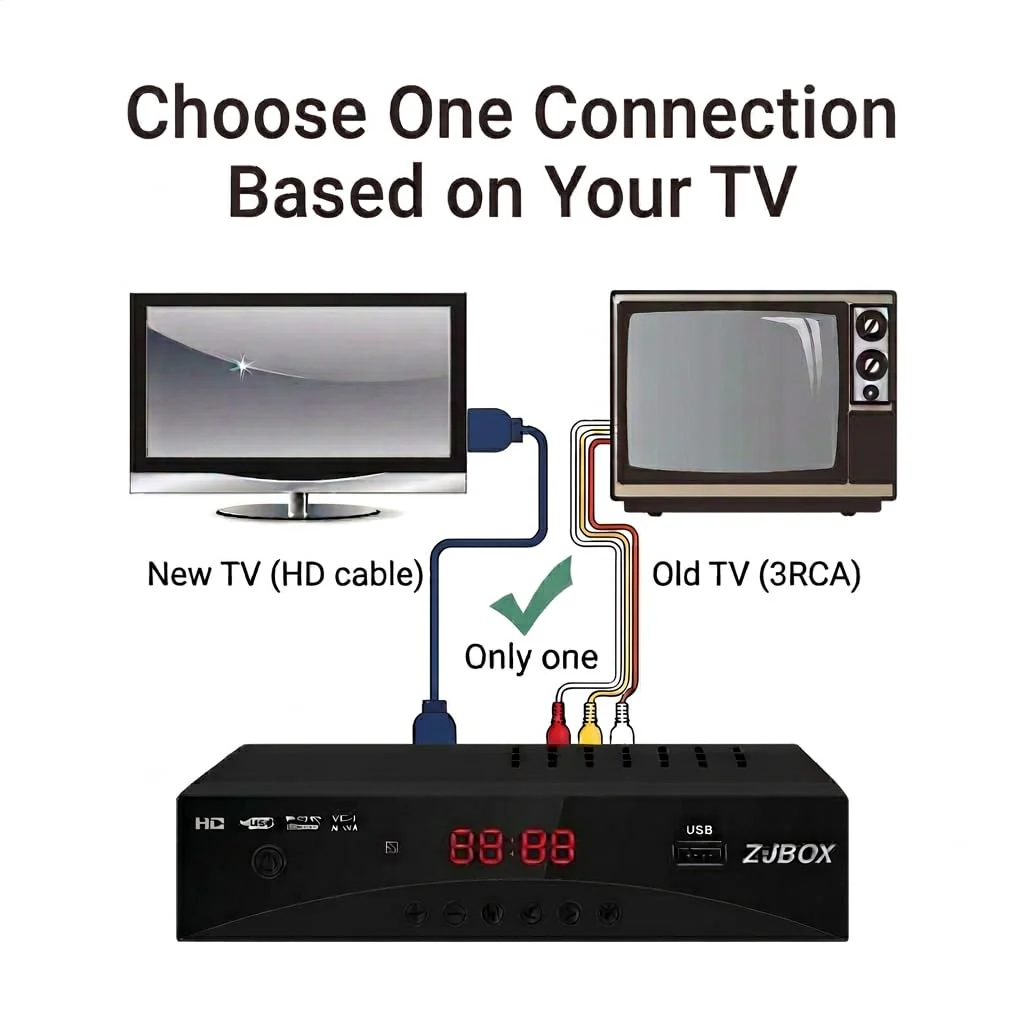 Digital TV Converter Box, ATSC Tv Tuner - ZJBOX for Analog HDTV Live 1080P with Recording&Playback,HDMI Output, Timer Setting Tuner Function Digital Channel Free - Image 2