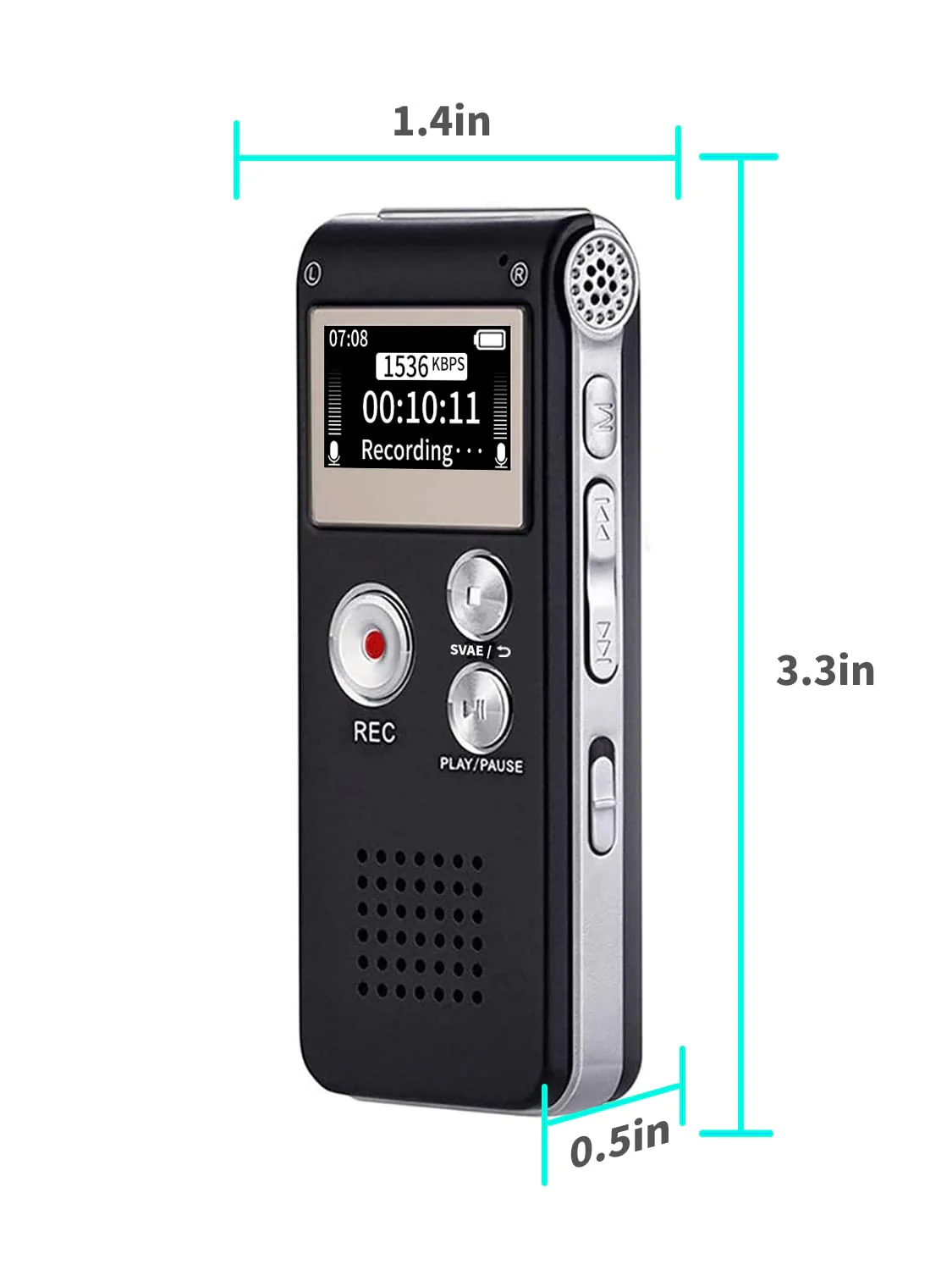 Digital Voice Recorder 16GB Voice Recorder with Playback for Lectures - USB Rechargeable Dictaphone Upgraded Small Tape Recorder Device - Image 8
