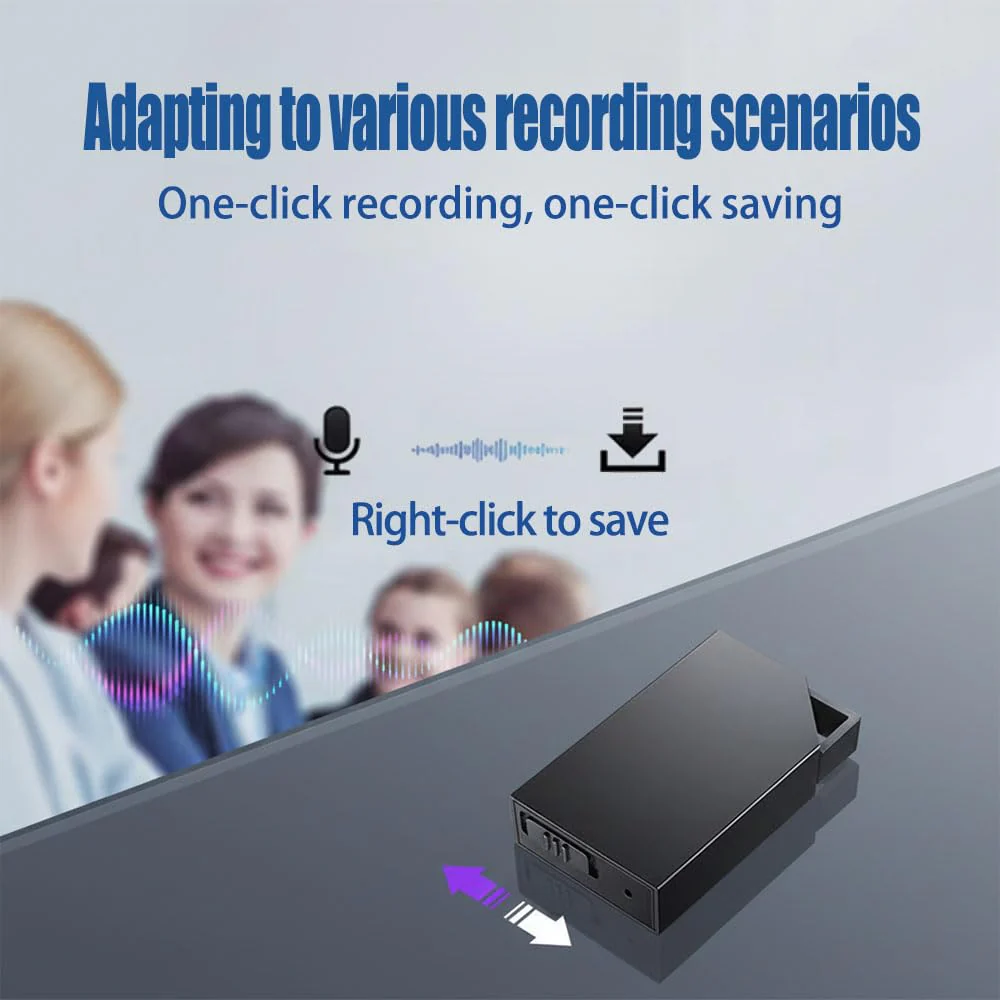 Digital Voice Recorder with 64GB Memory, USB Charging, Voice Activated Recorder, Mini Small Square Voice Recorder Voice Recorder, Meetings, Lectures and Interviews（1 * 0.8 * 0.2） 1 * 0.8 * 0.2 - Image 3