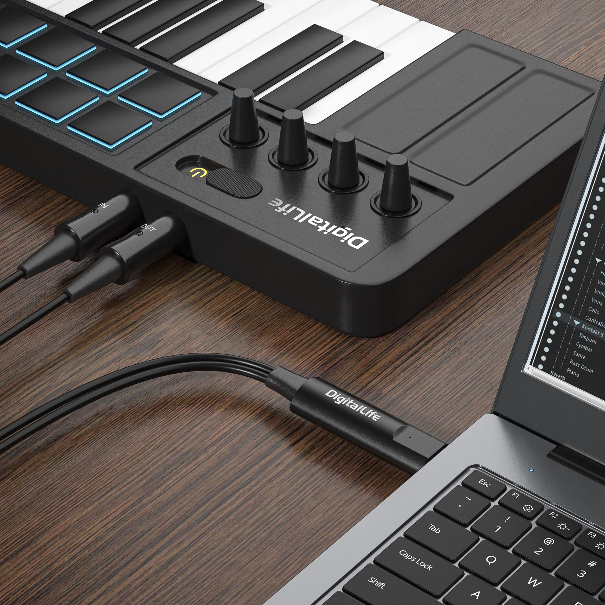 DigitalLife BM1001| USB Type-A to 5-PIN MIDI Interface Converter Adapter MIDI-SyncX5 - Image 4